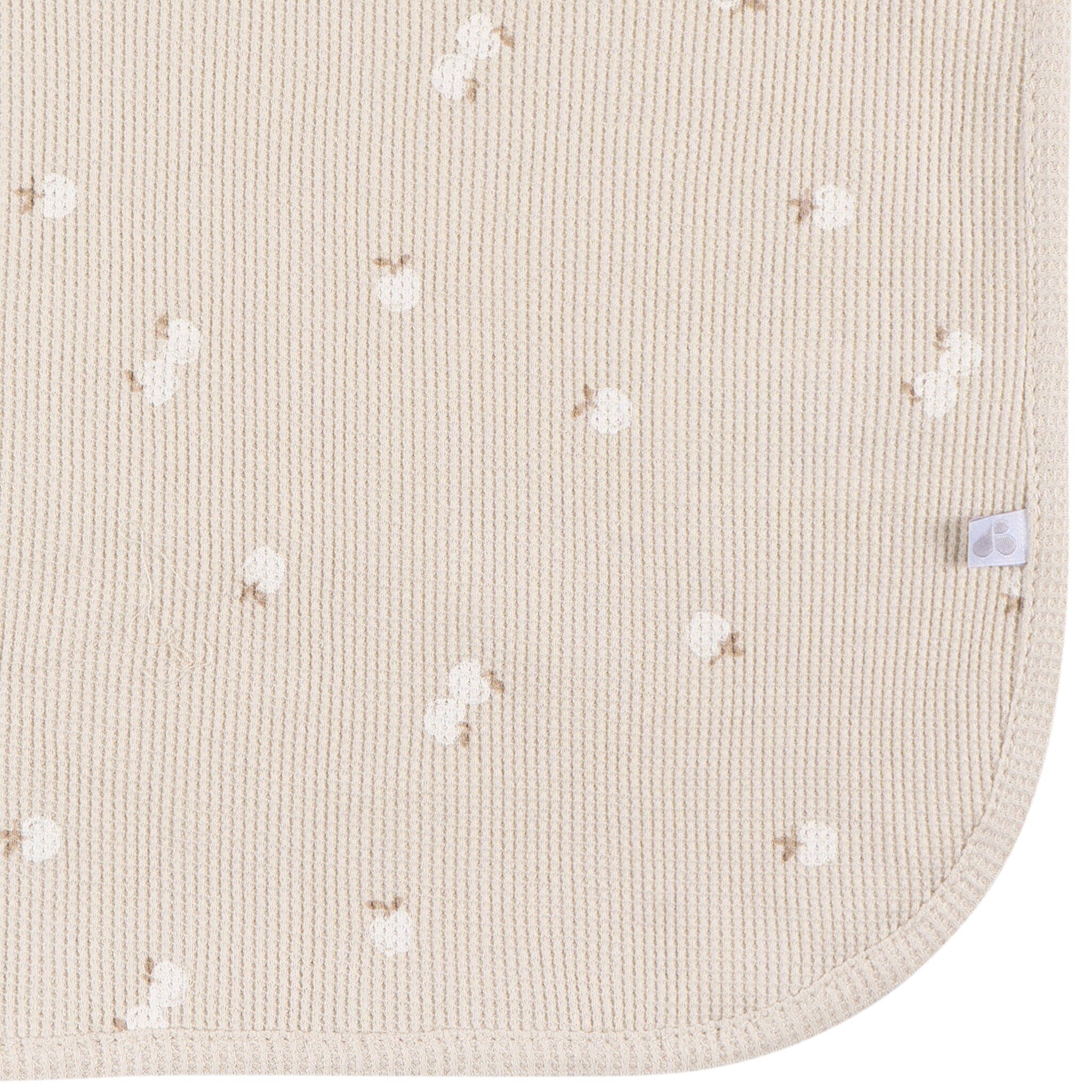 2-Pack Baby Neutral Tan Apples Cotton Thermal Blankets - Image 6
