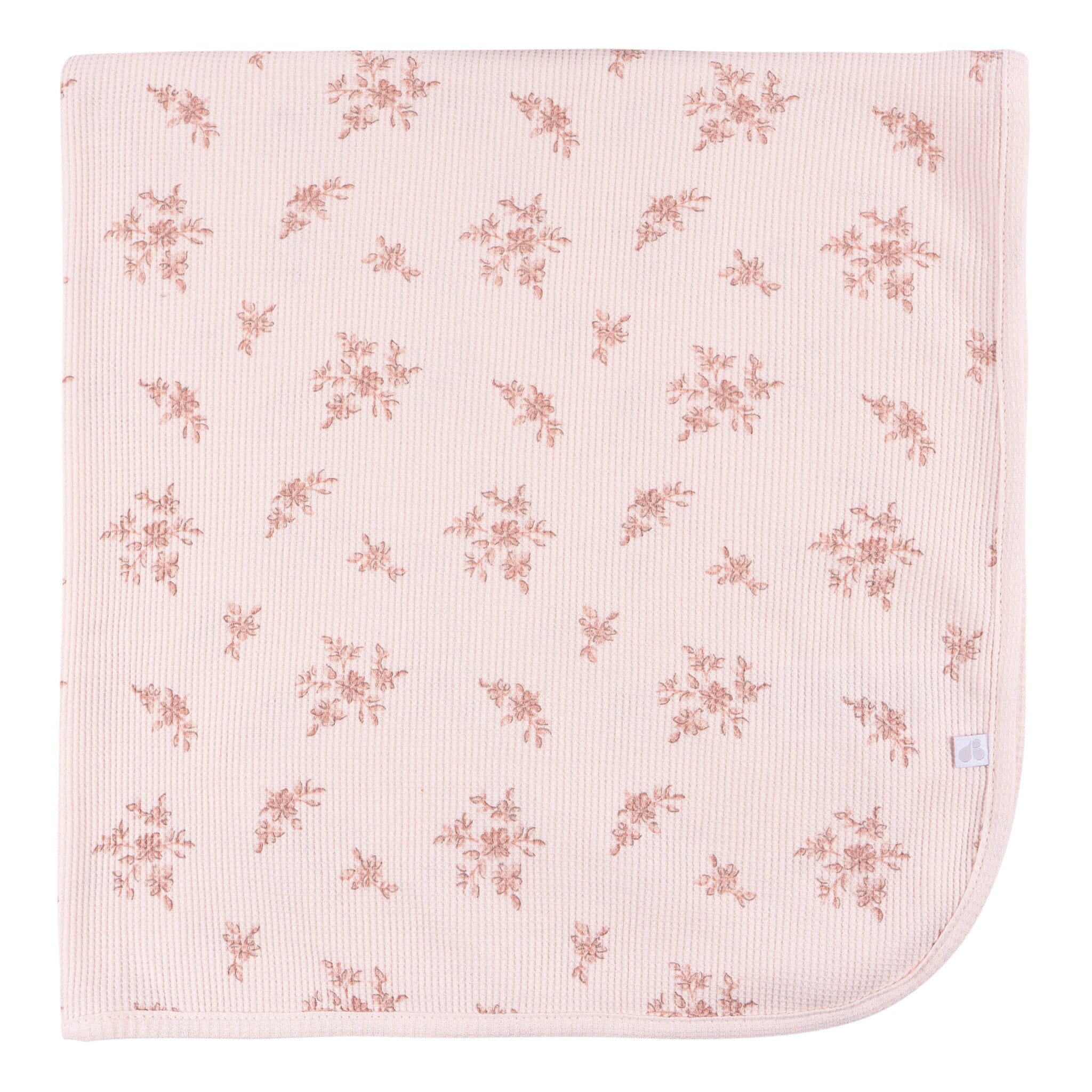 2-Pack Baby Girls Pink Floral Cotton Thermal Blankets - Image 3