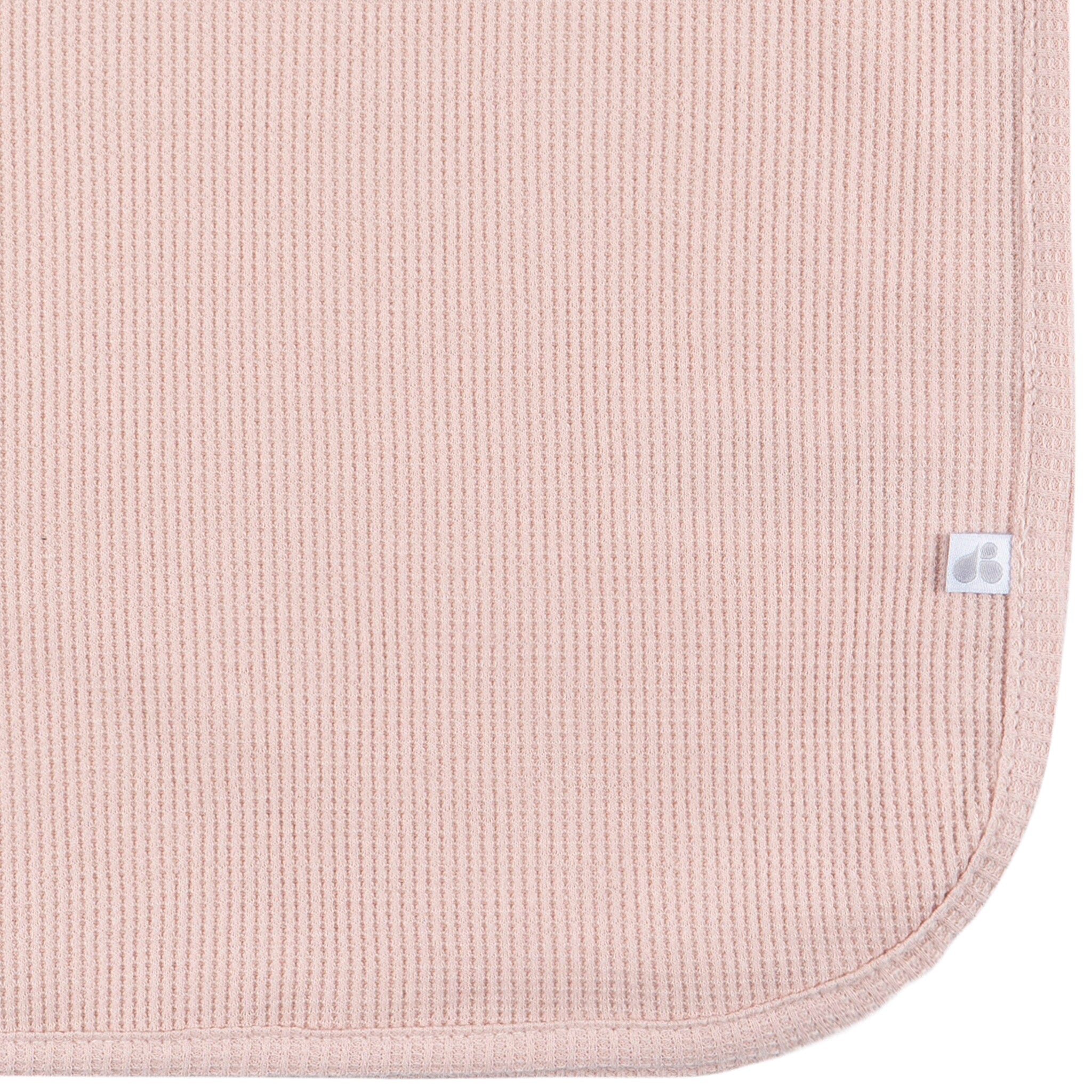 2-Pack Baby Girls Pink Floral Cotton Thermal Blankets - Image 5