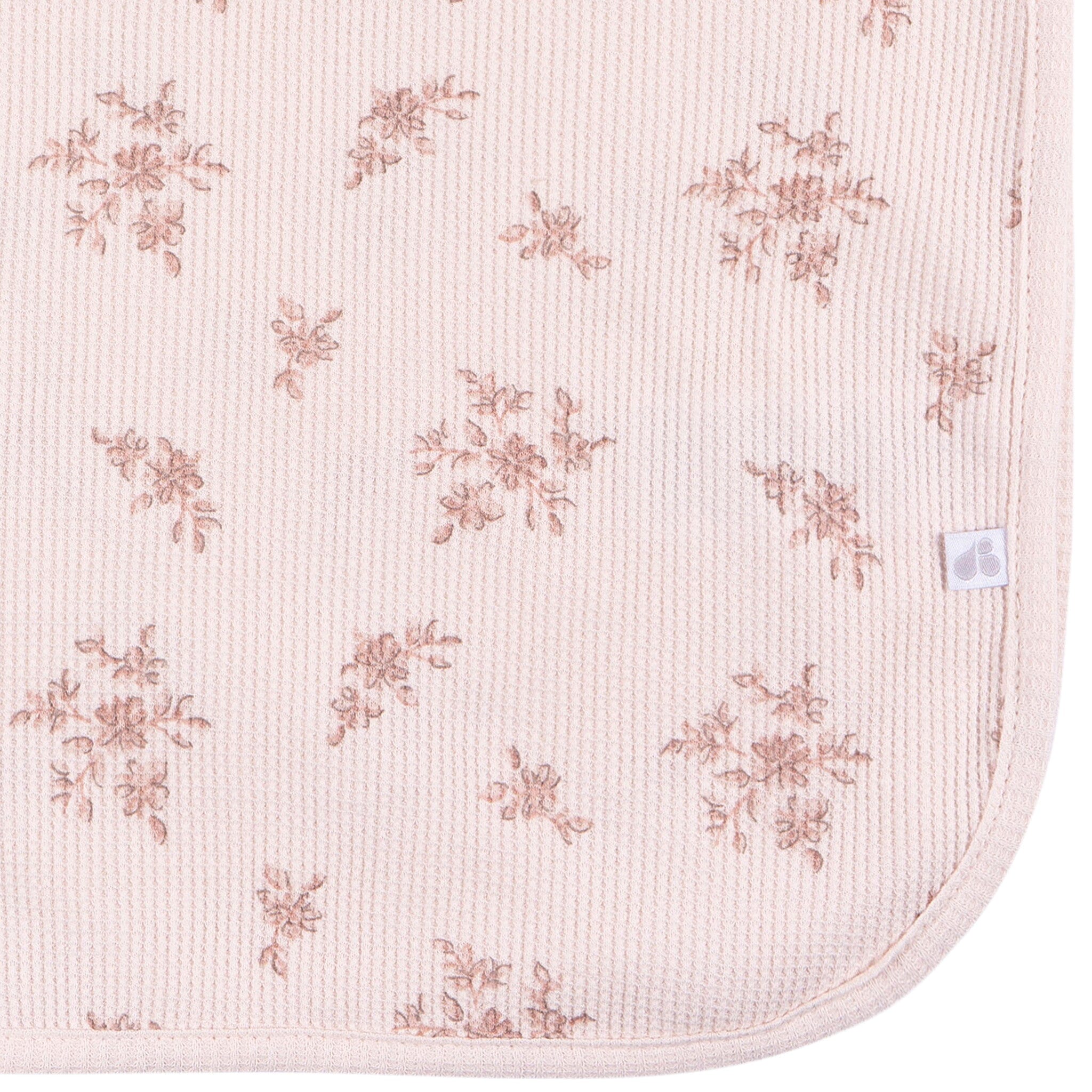 2-Pack Baby Girls Pink Floral Cotton Thermal Blankets - Image 6