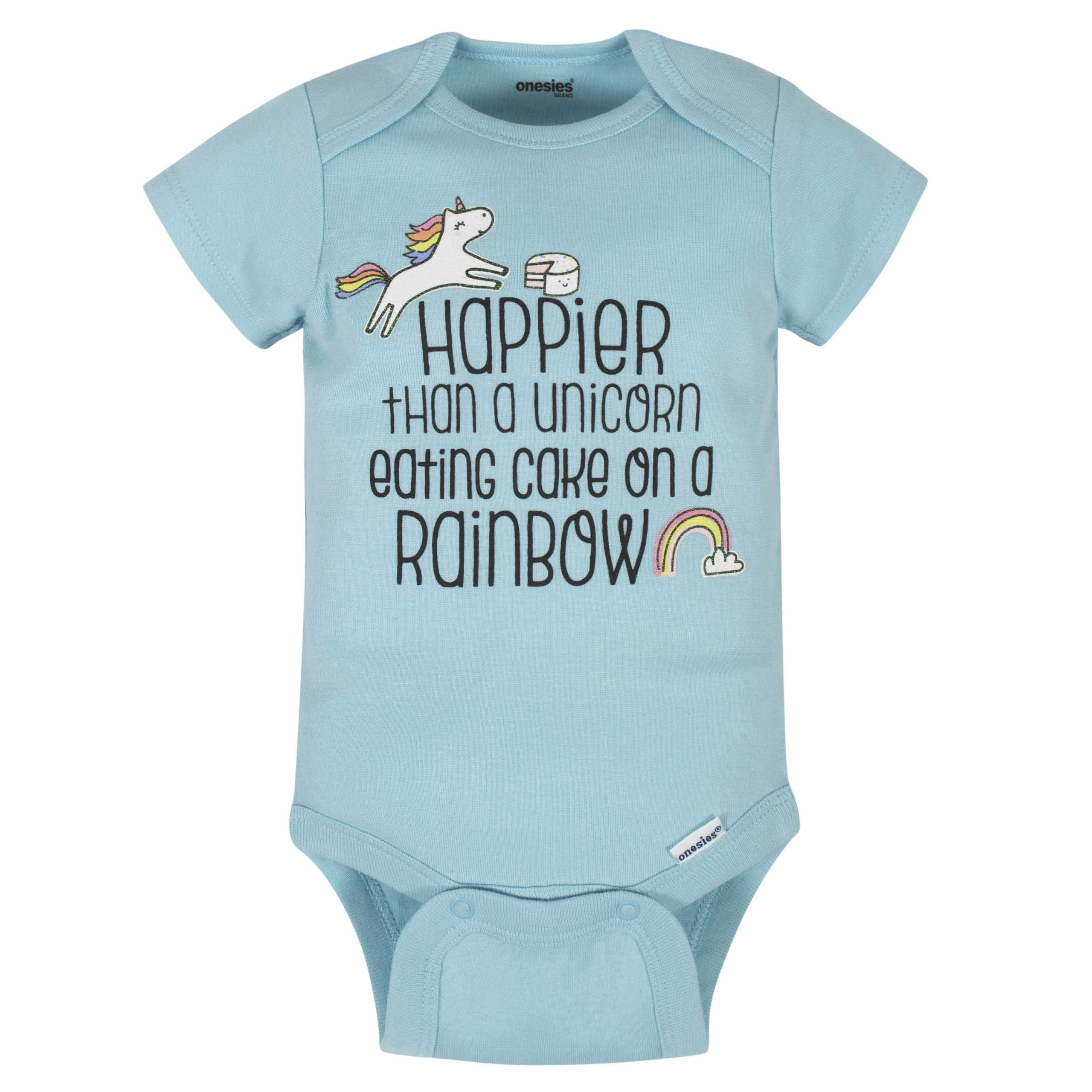 8-Pack Baby Girls Unicorns Onesies® Brand Bodysuits - Image 2