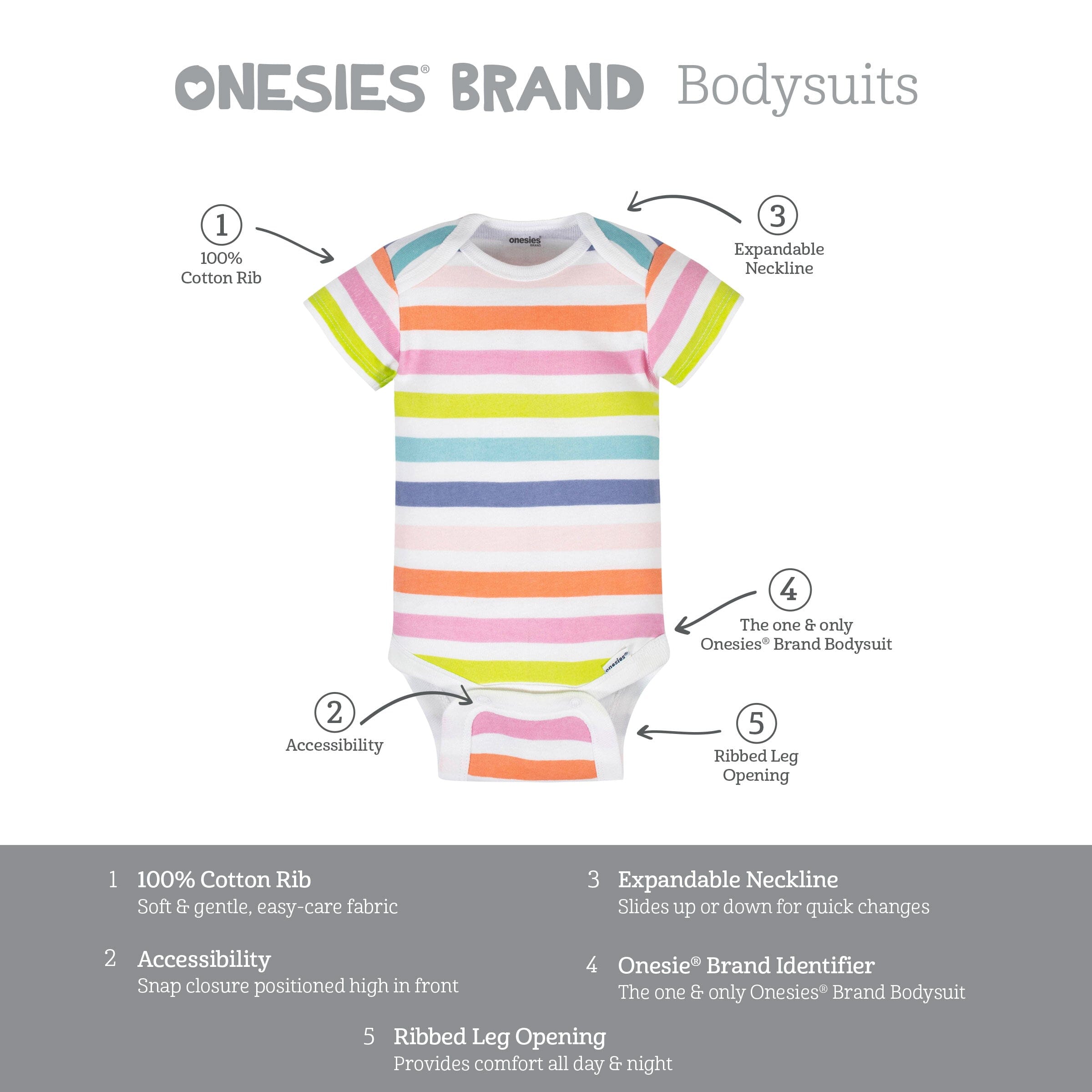 8-Pack Baby Girls Unicorns Onesies® Brand Bodysuits - Image 10