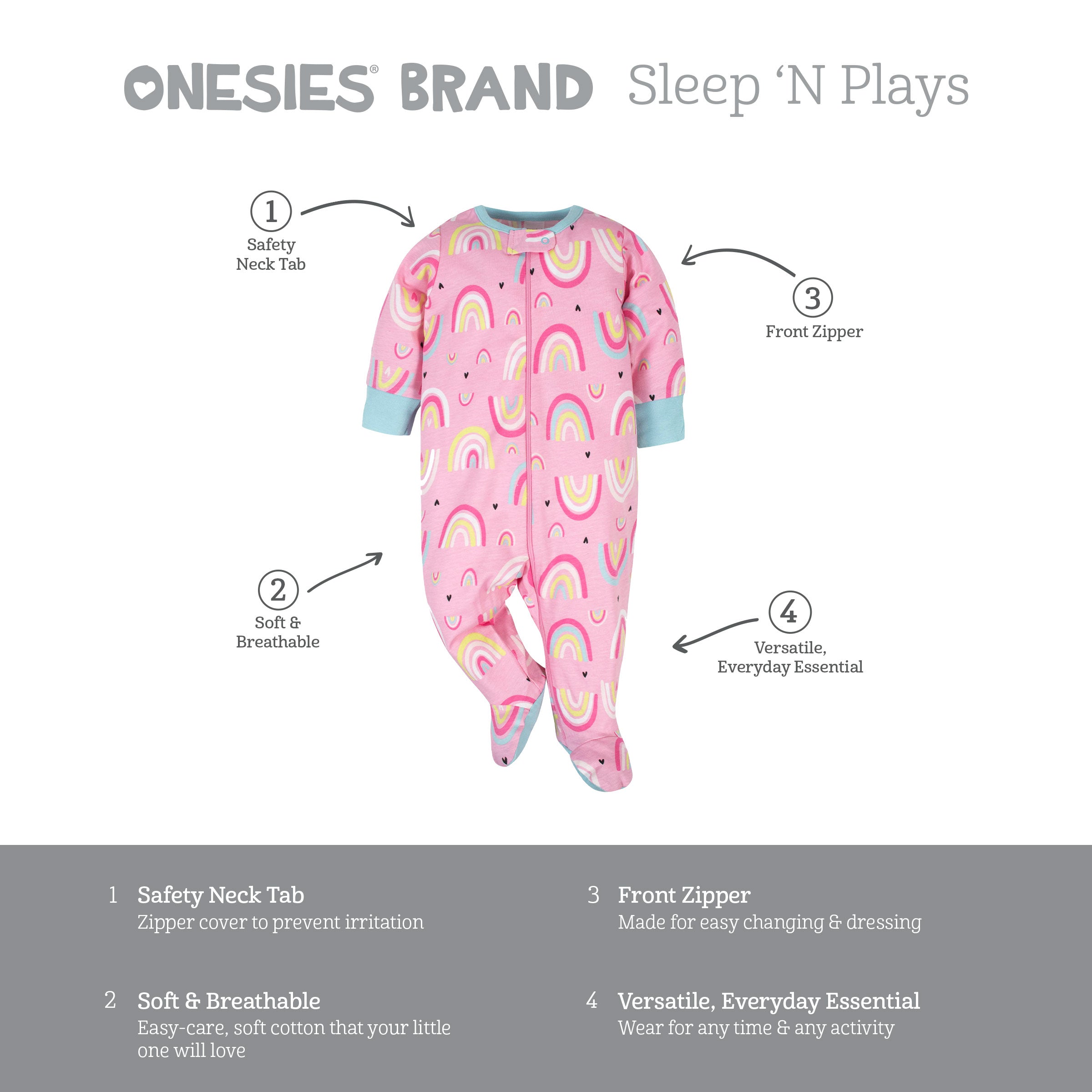 4-Pack Baby Girls Unicorns Sleep 'N Plays - Image 6