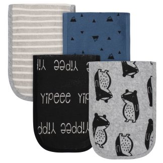 4-Pack Baby Boys Comfy Stretch Badger Burp Cloths