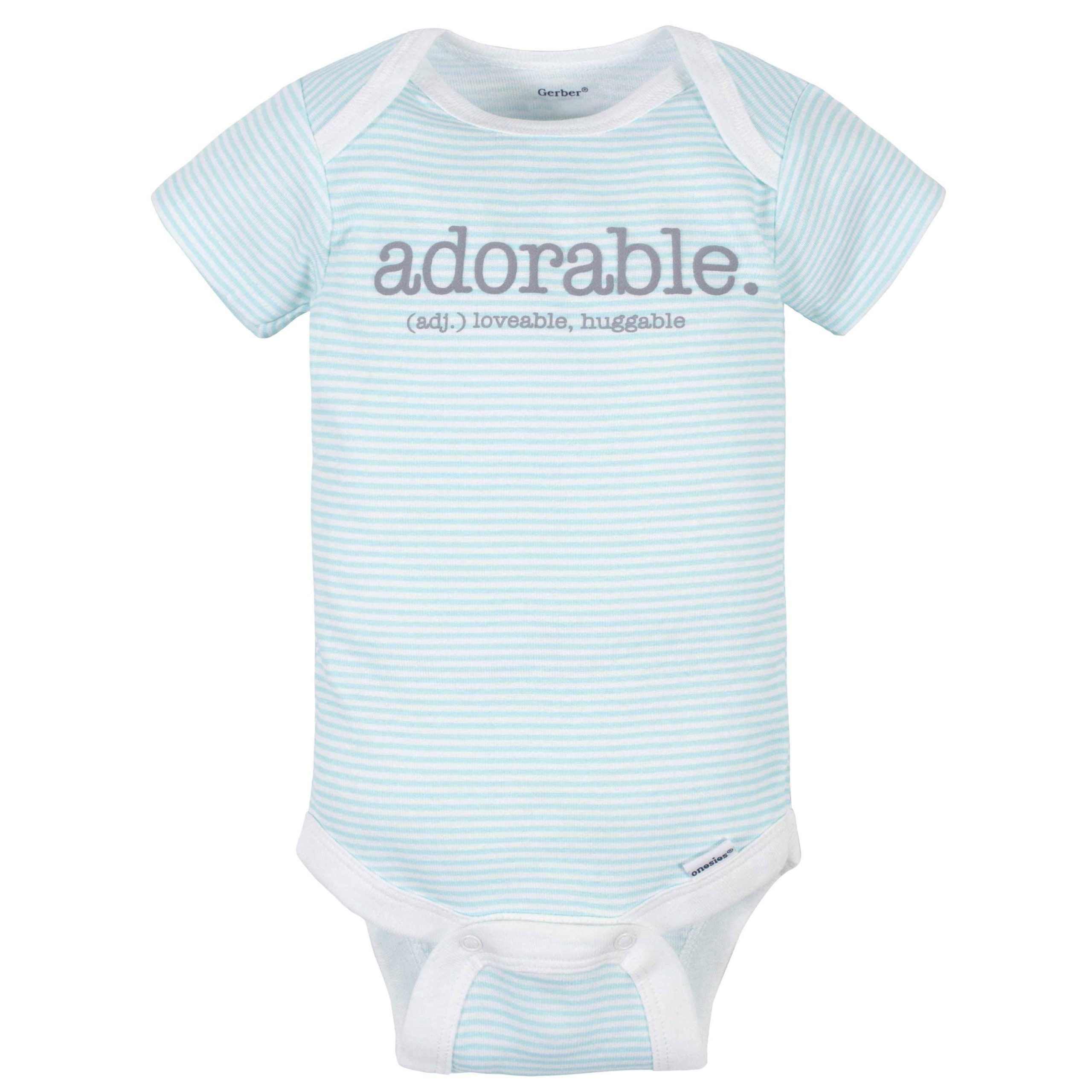 8-Pack Baby Neutral Words Short Sleeve Onesies® Bodysuits - Image 2