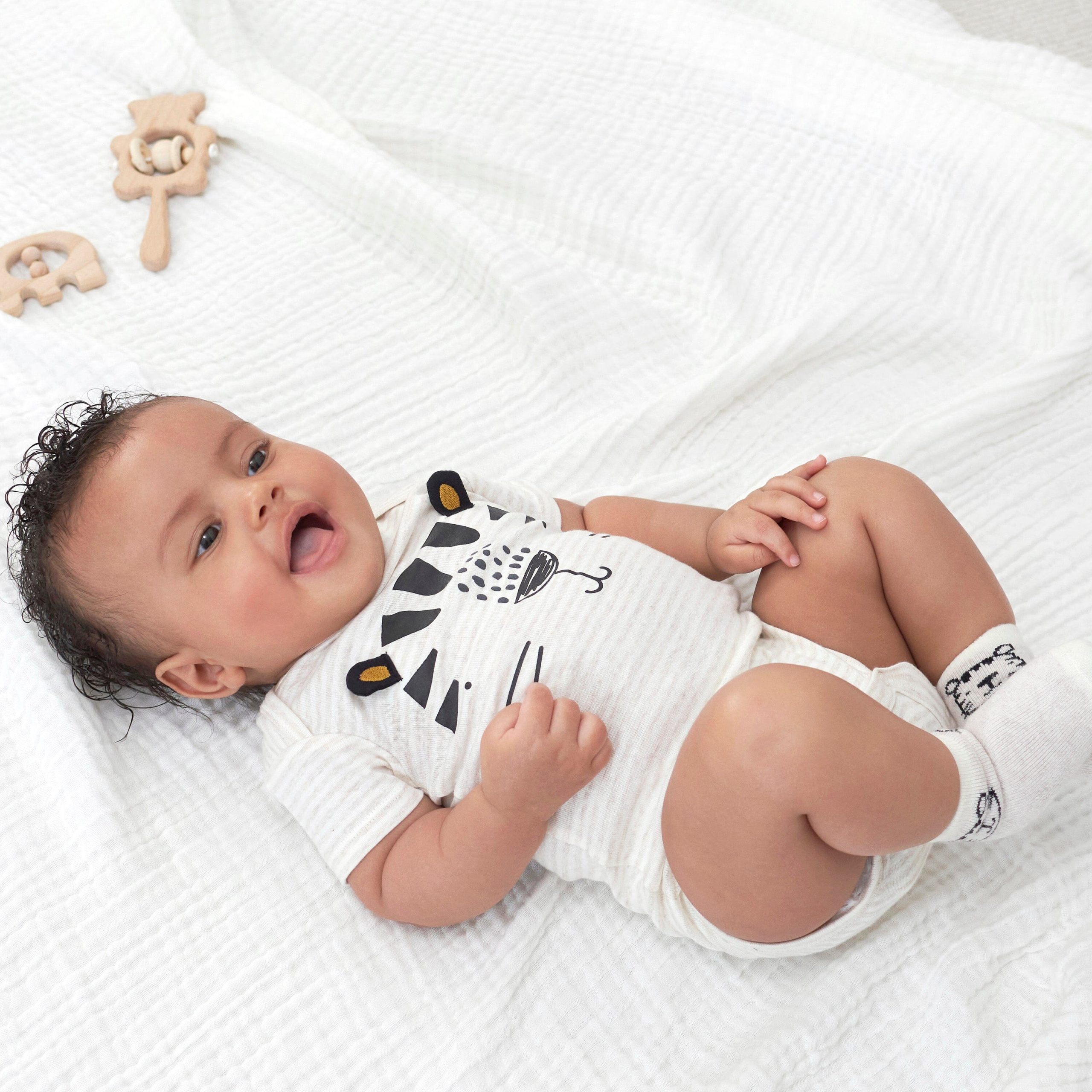 8-Pack Baby Boys Tiger Short Sleeve Onesies® Bodysuits - Image 2