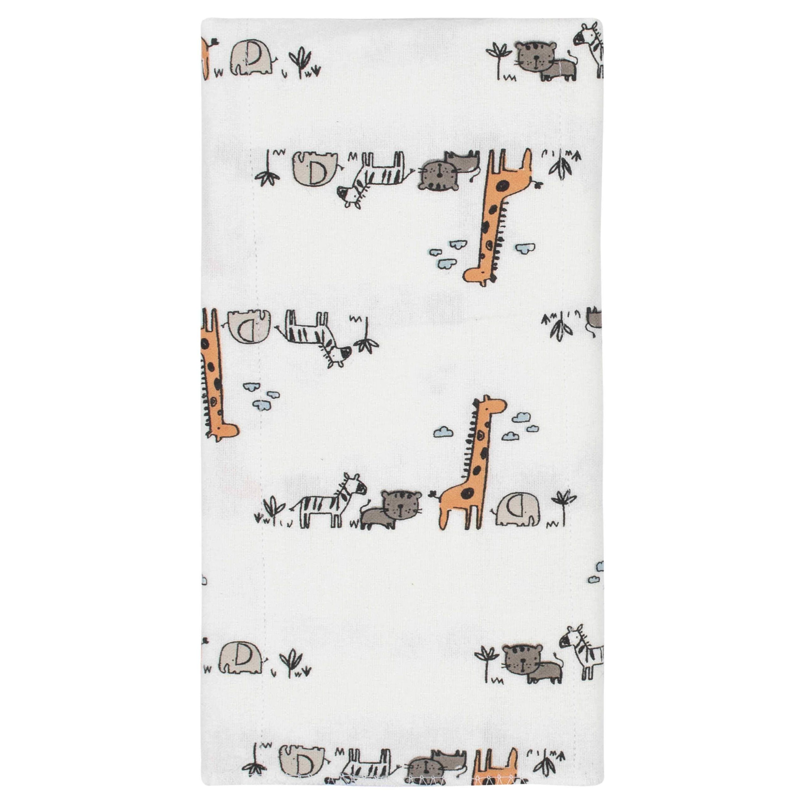 8-Pack Baby Boys Jungle Flannel Burp Cloths - Image 3