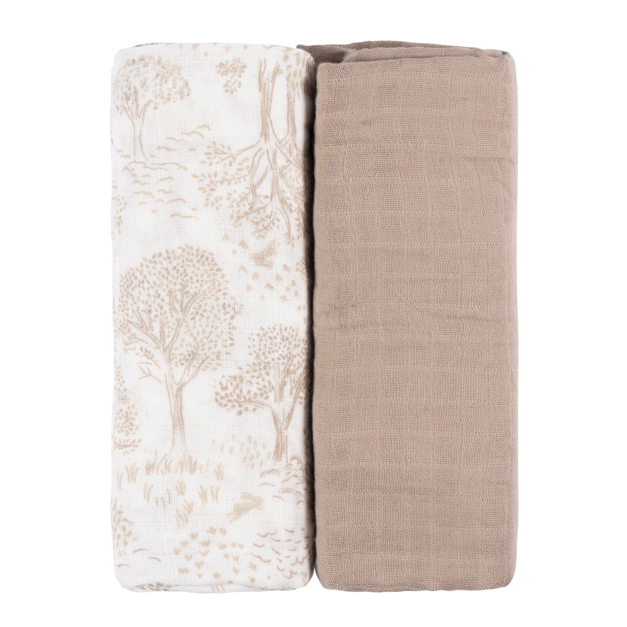2-Pack Baby Neutral Tan Swaddle Blanket - Image 2