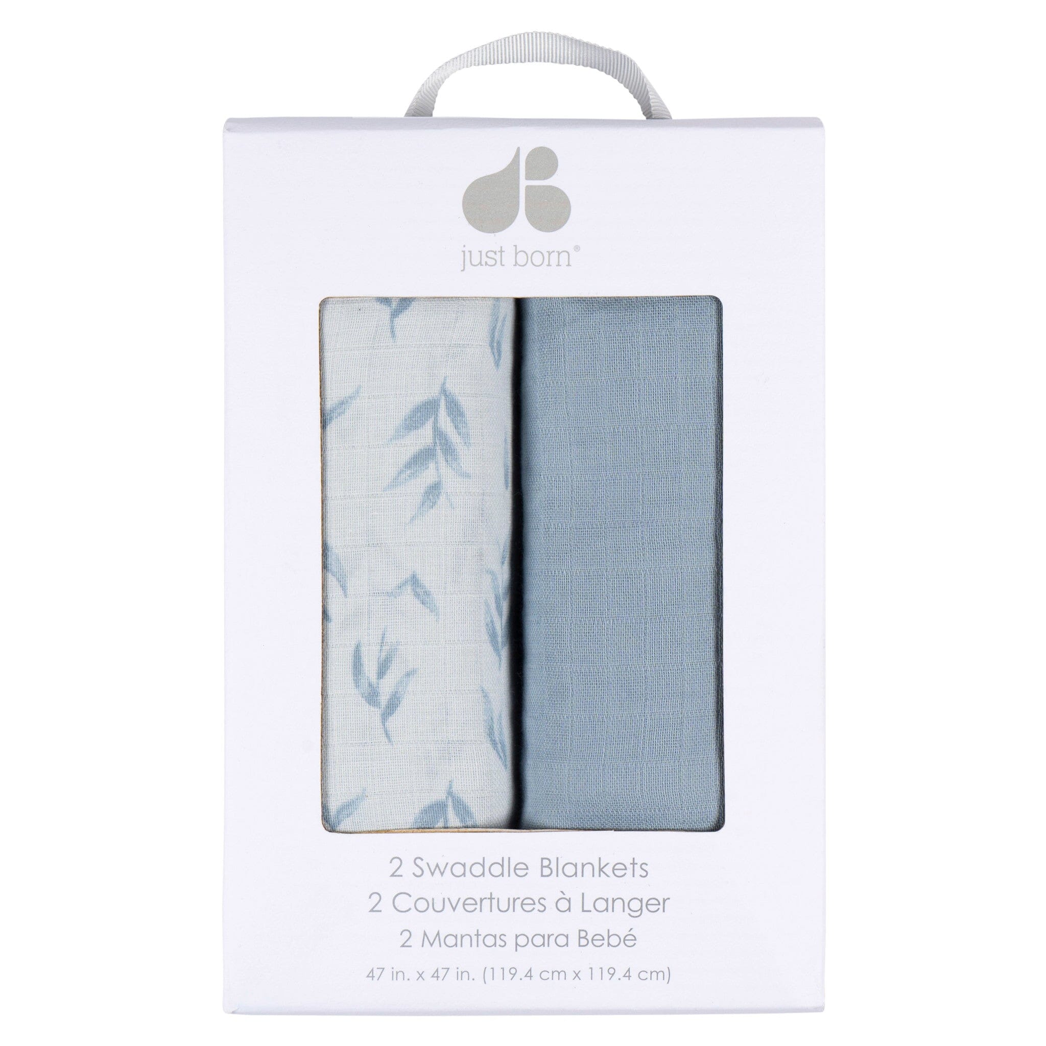 2-Pack Baby Boys Blue Leaf Swaddle Blanket - Image 5
