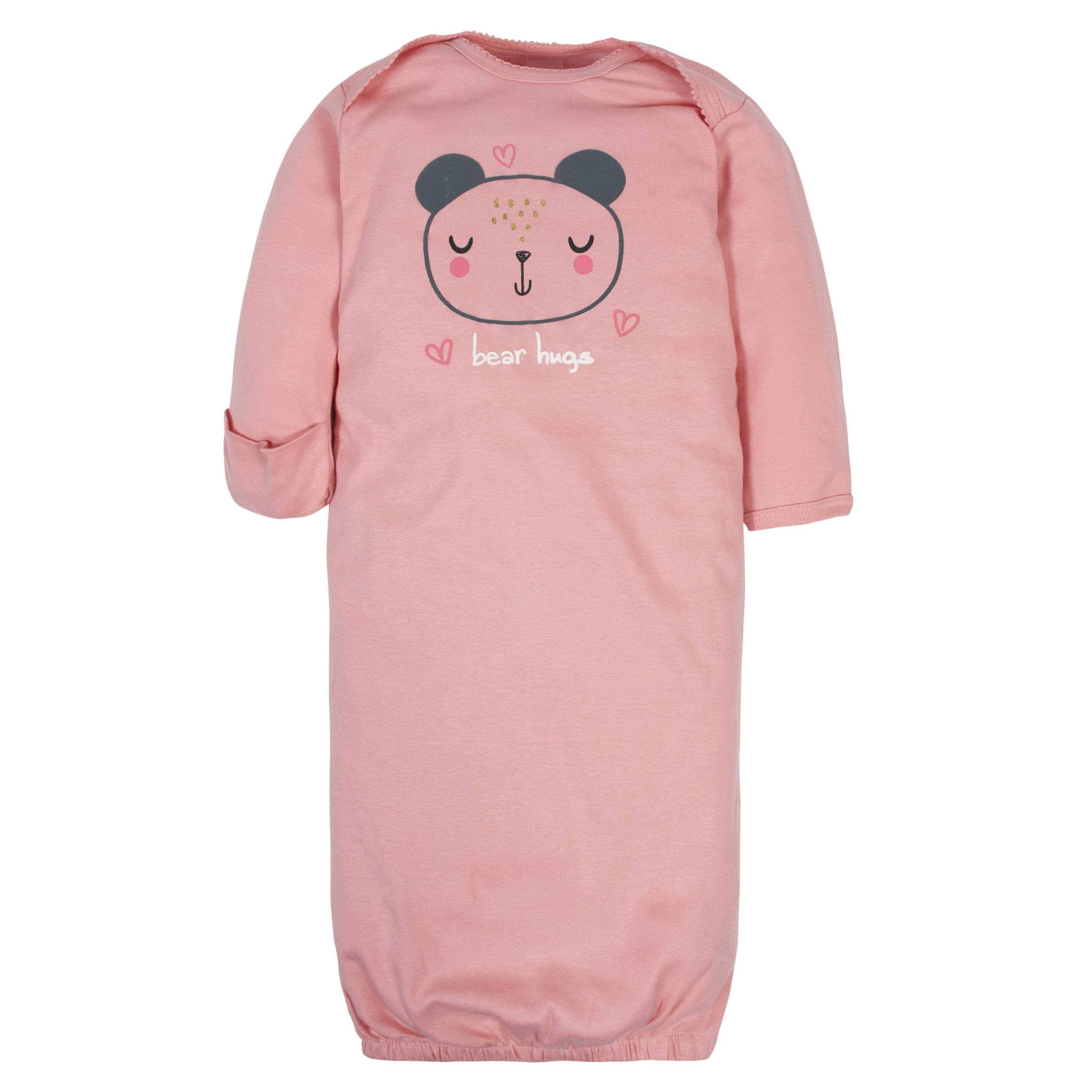 4-Pack Baby Girls Bear Gowns - Image 2