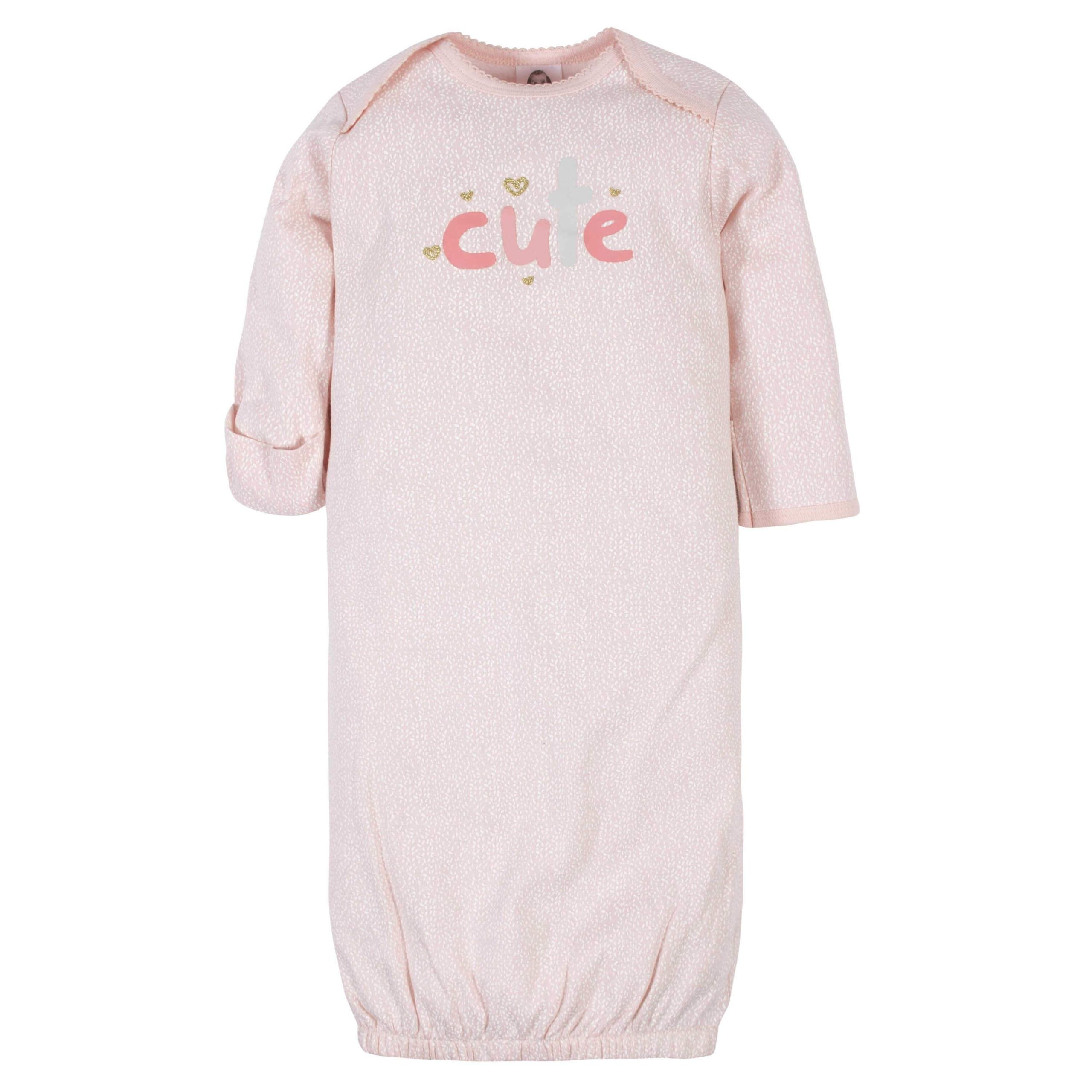 4-Pack Baby Girls Bear Gowns - Image 5