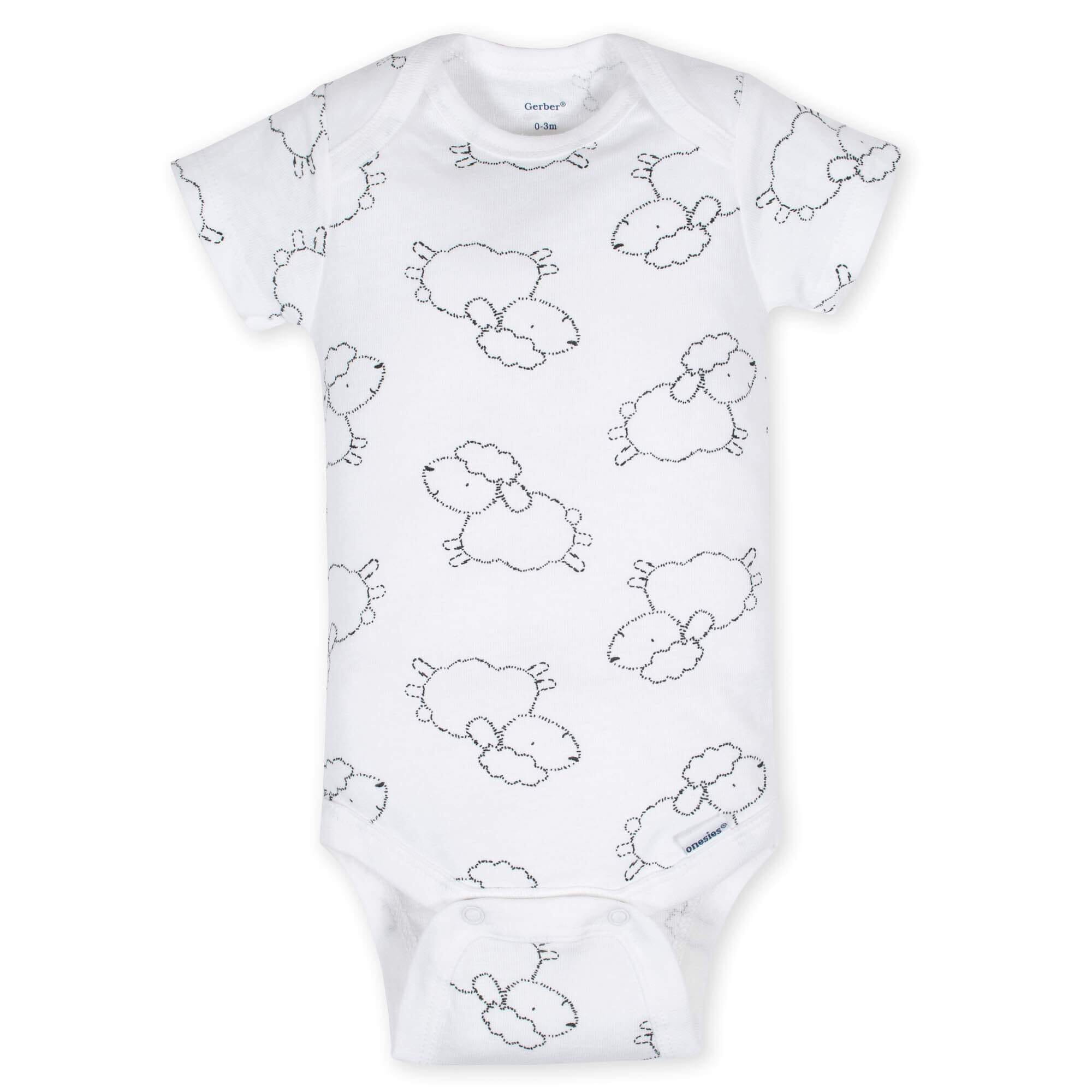 5-Pack Baby Neutral Lamb Short Sleeve Onesies® Bodysuits - Image 3