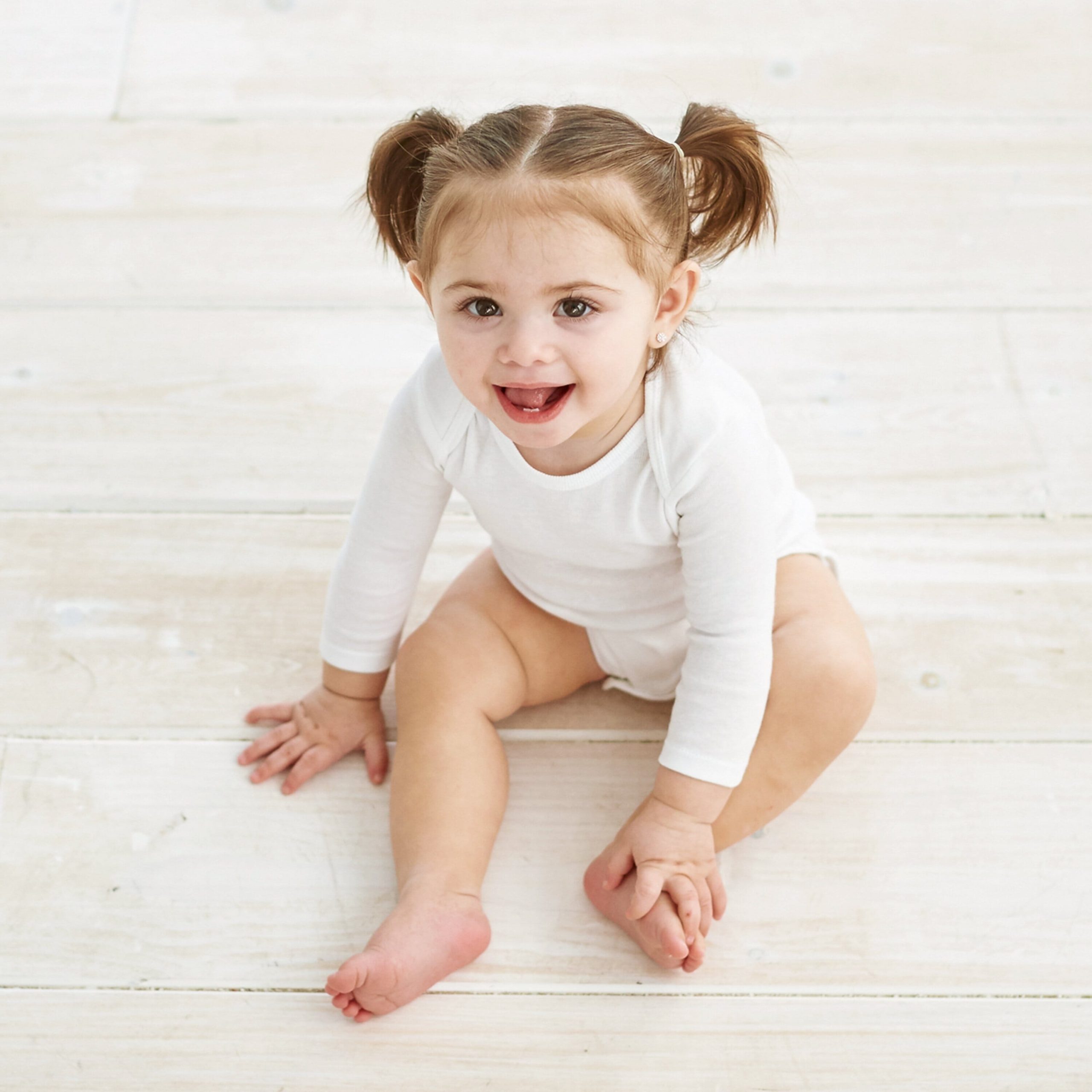 5-Pack White Organic Long-Sleeve Onesies® Bodysuits - Image 3