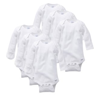 6-Pack Long-Sleeve Onesies® Bodysuits With Mitten Cuffs