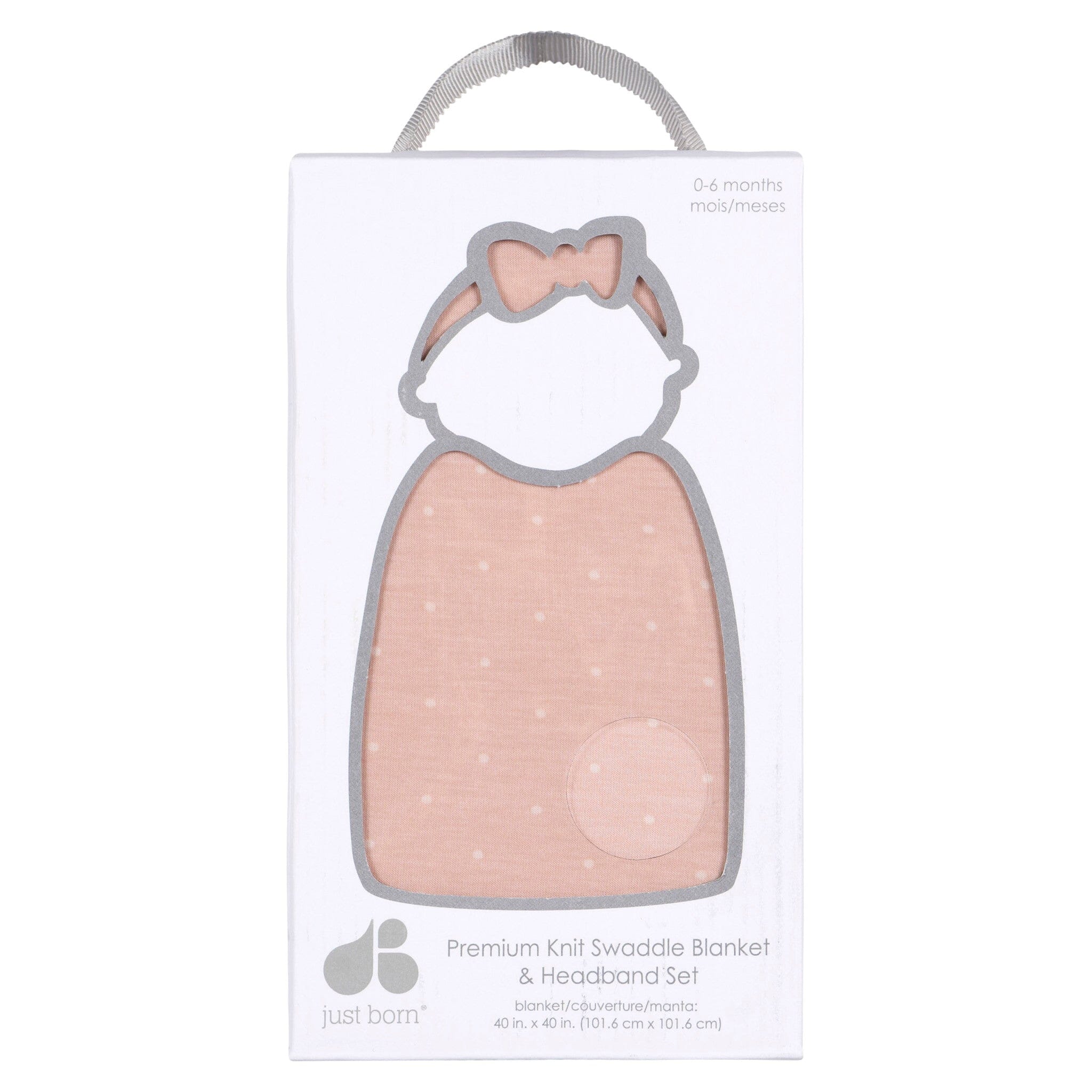 2-Piece Baby Girls Pink Floral Swaddle Blanket & Headband Set - Image 4