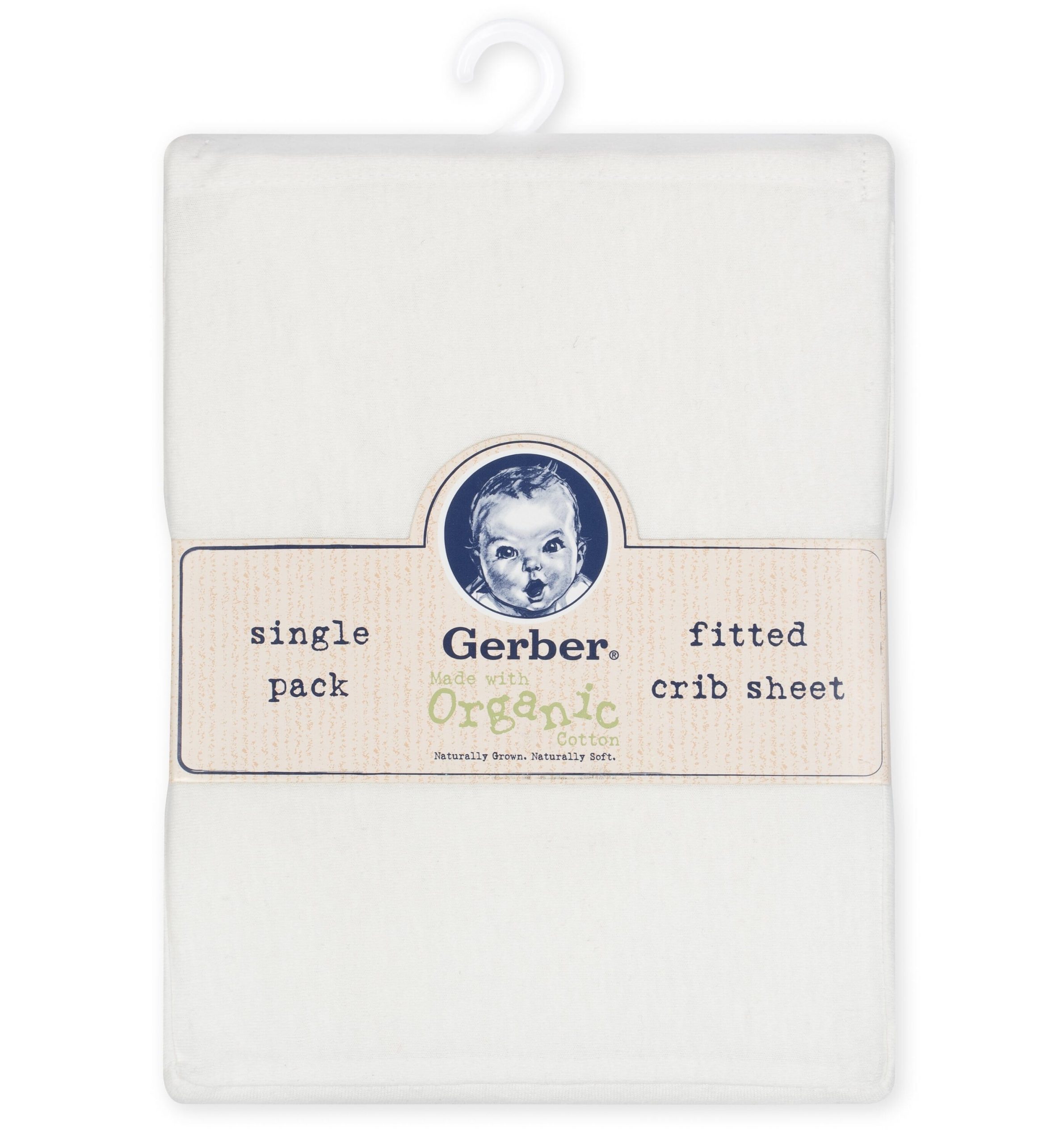 1-Pack Neutral White Organic Fitted Crib Sheet - Image 2