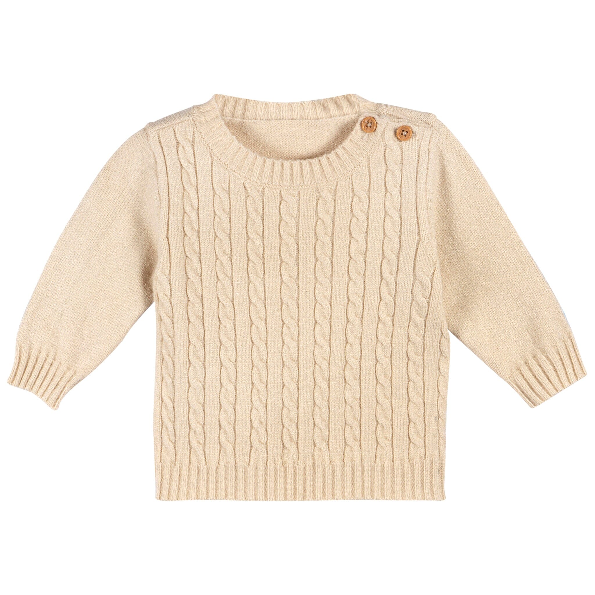 2-Piece Baby Neutral Tan Sweater Knit Set - Image 3