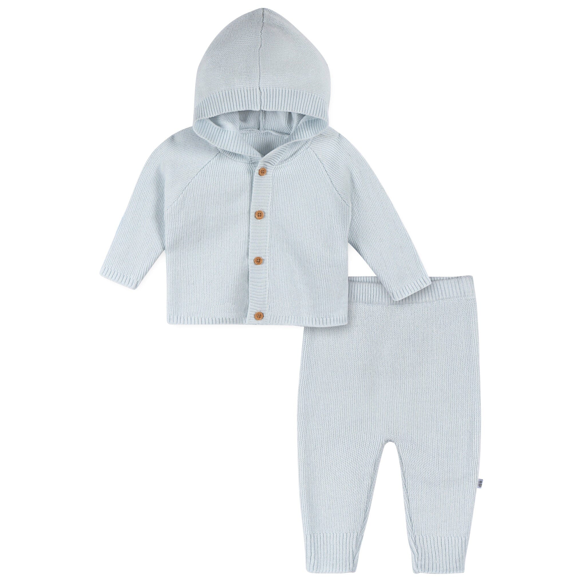 2-Piece Baby Boys Blue Sweater Knit Set - Image 6