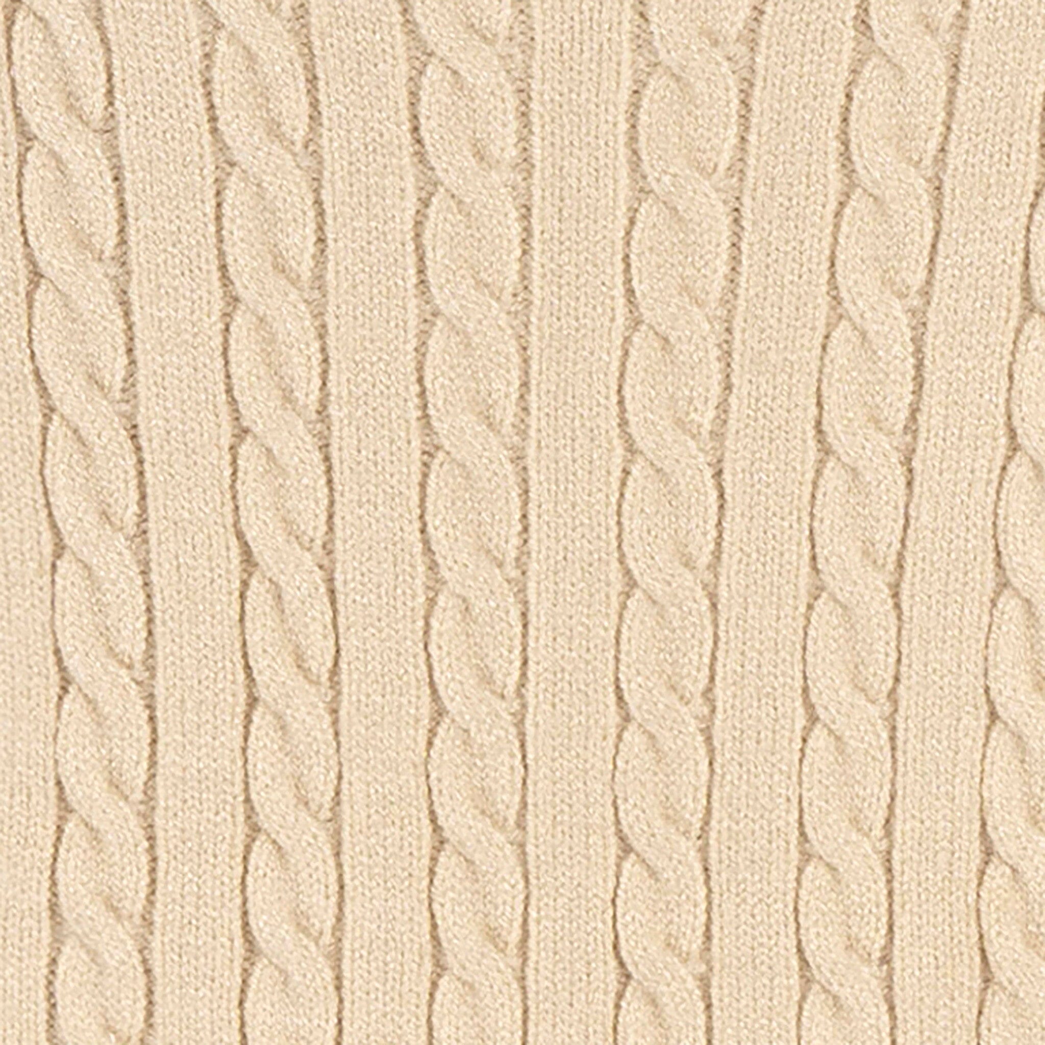 Baby Neutral Tan Sweater Knit Romper - Image 2