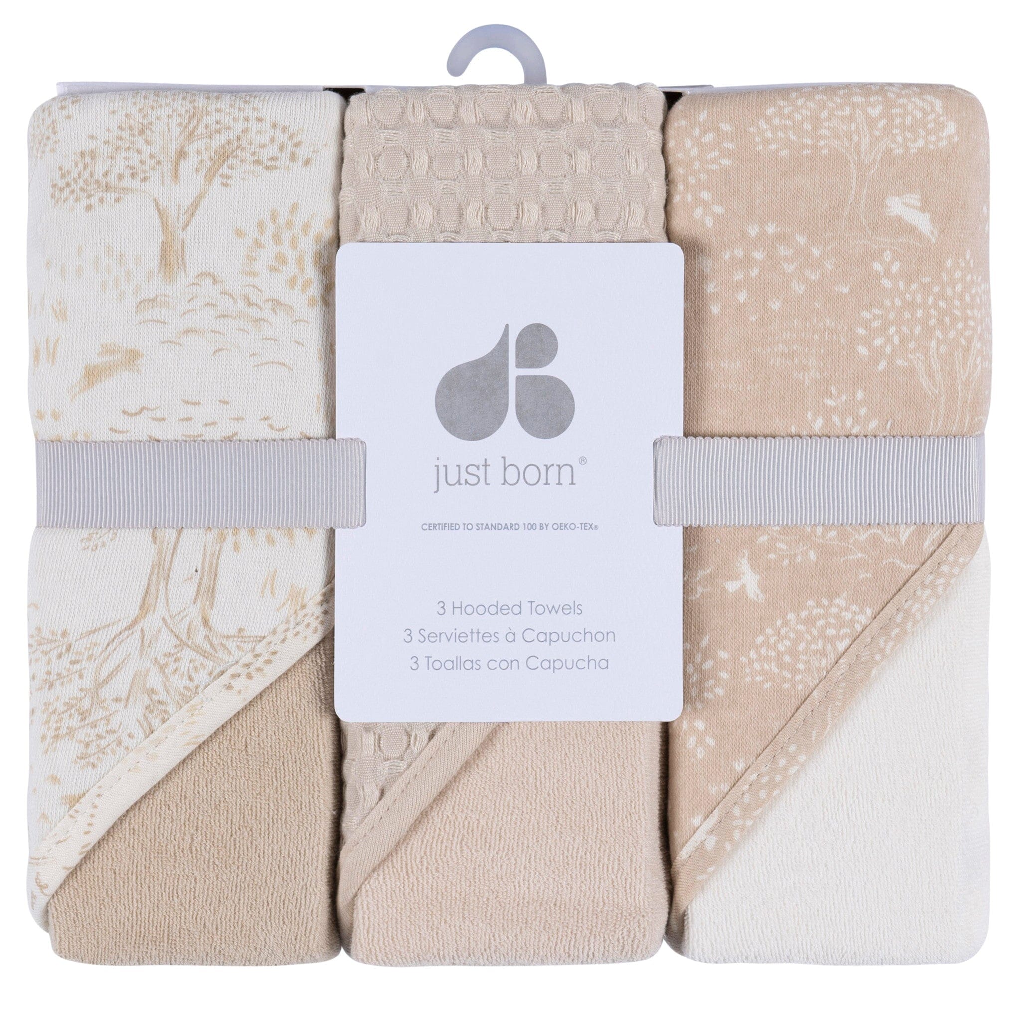 3-Pack Baby Neutral Tan Hooded Towels - Image 5