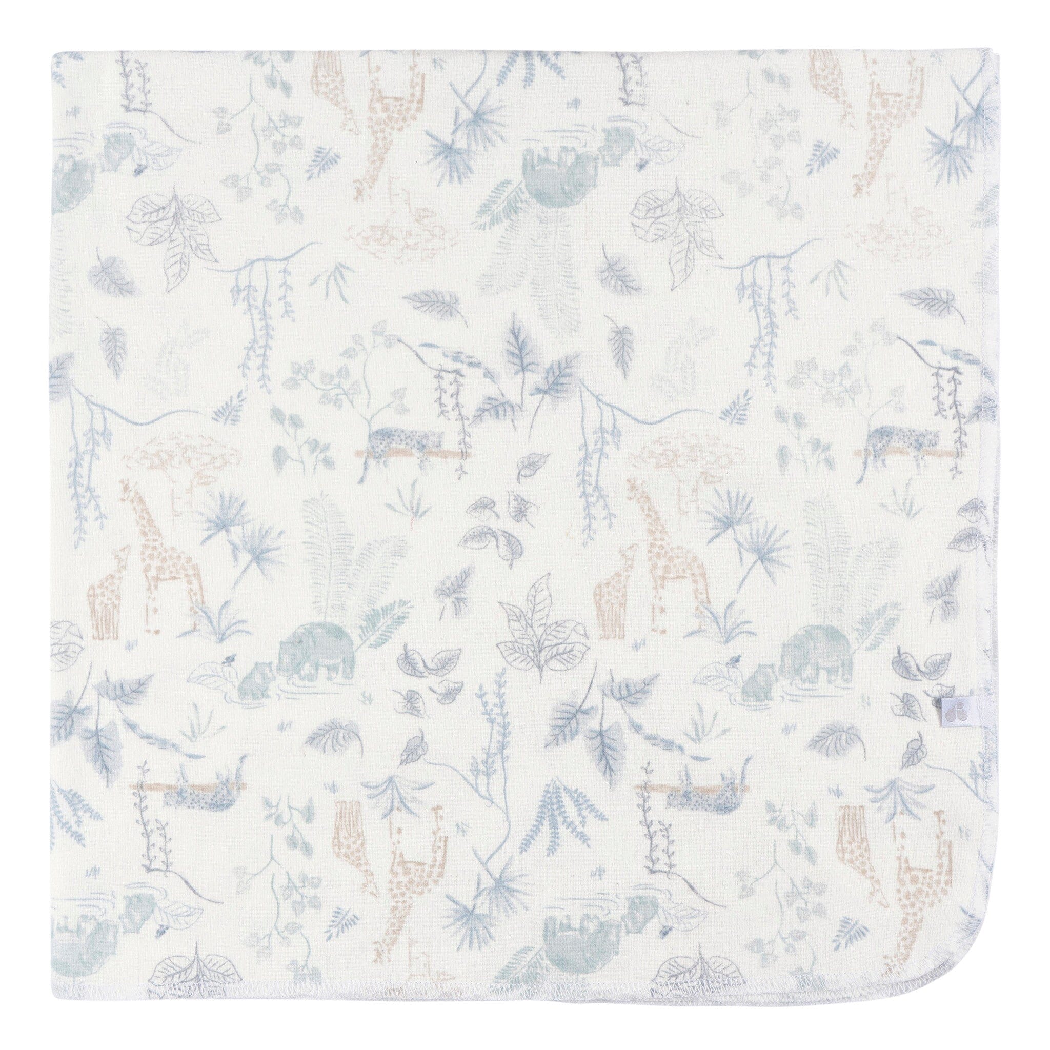 4-Pack Baby Boys Blue Leaf Cotton Flannel Blankets - Image 3