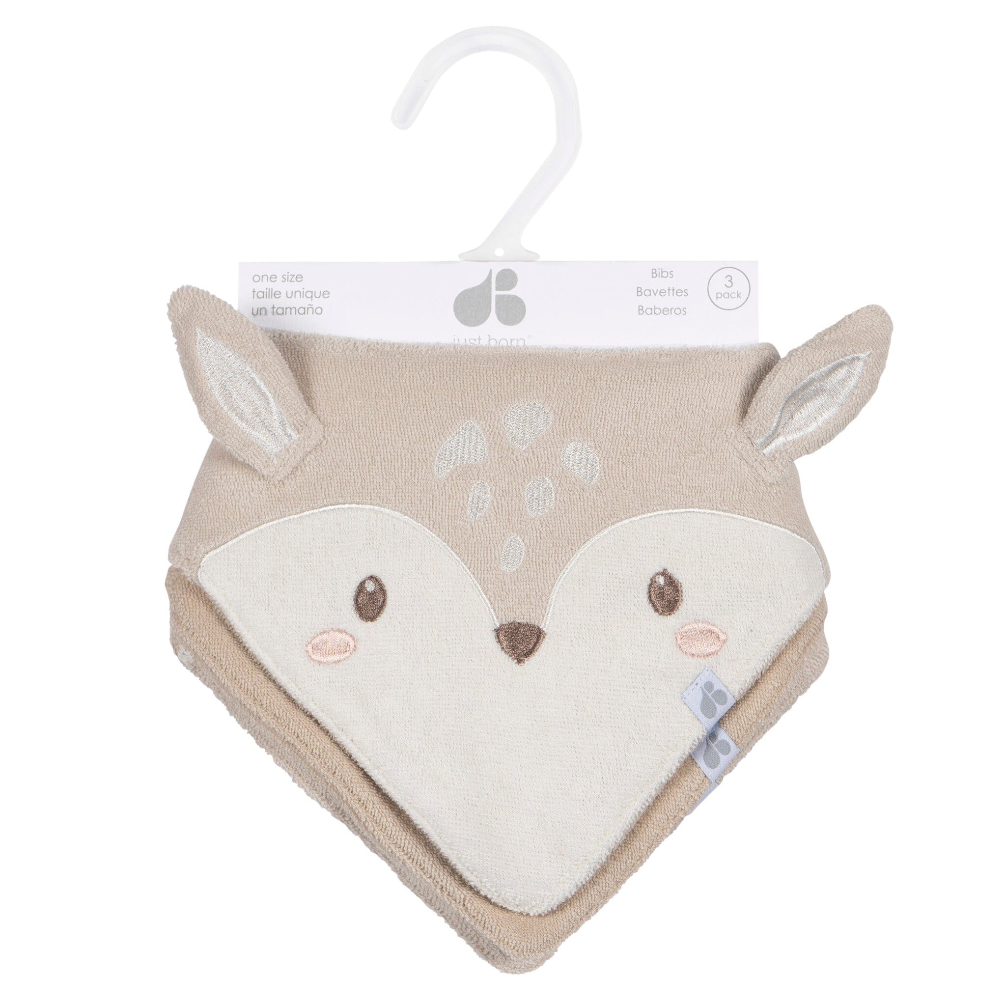 3-Pack Baby Neutral Tan Deer Bandana Bibs - Image 5