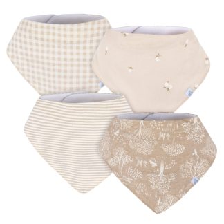 4-Pack Baby Neutral Multi Tan Bandana Bibs