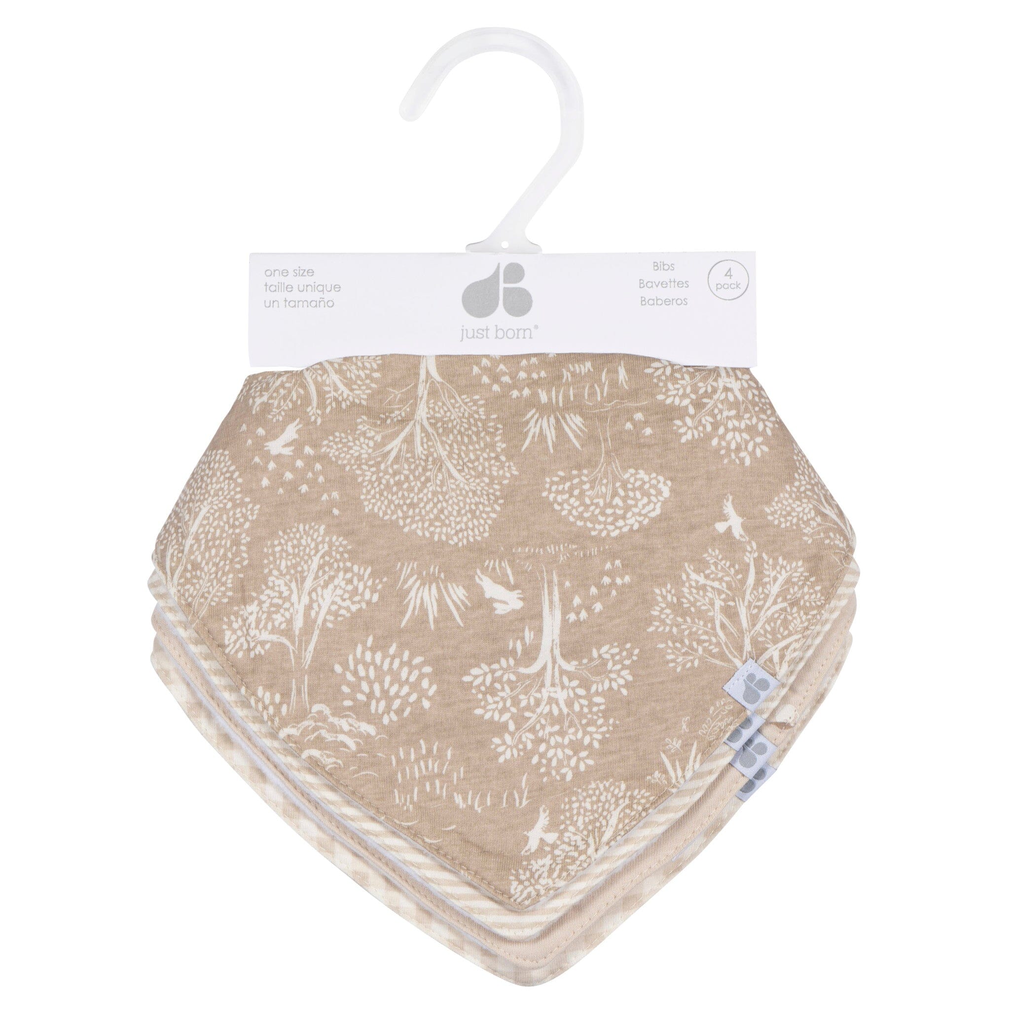 4-Pack Baby Neutral Multi Tan Bandana Bibs - Image 6