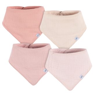 4-Pack Baby Girls Pink Multi Bandana Bibs