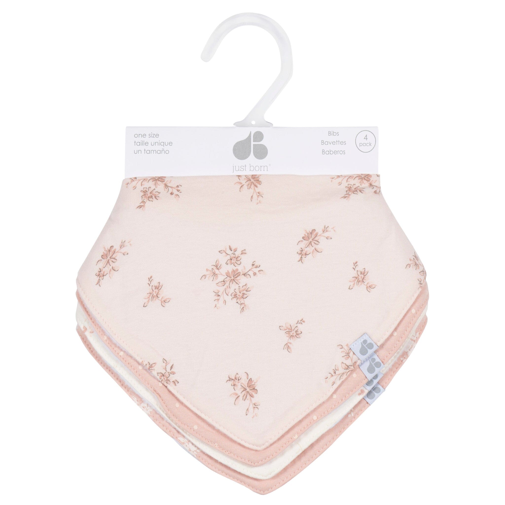 4-Pack Baby Girls Multi Pink Bandana Bibs - Image 6