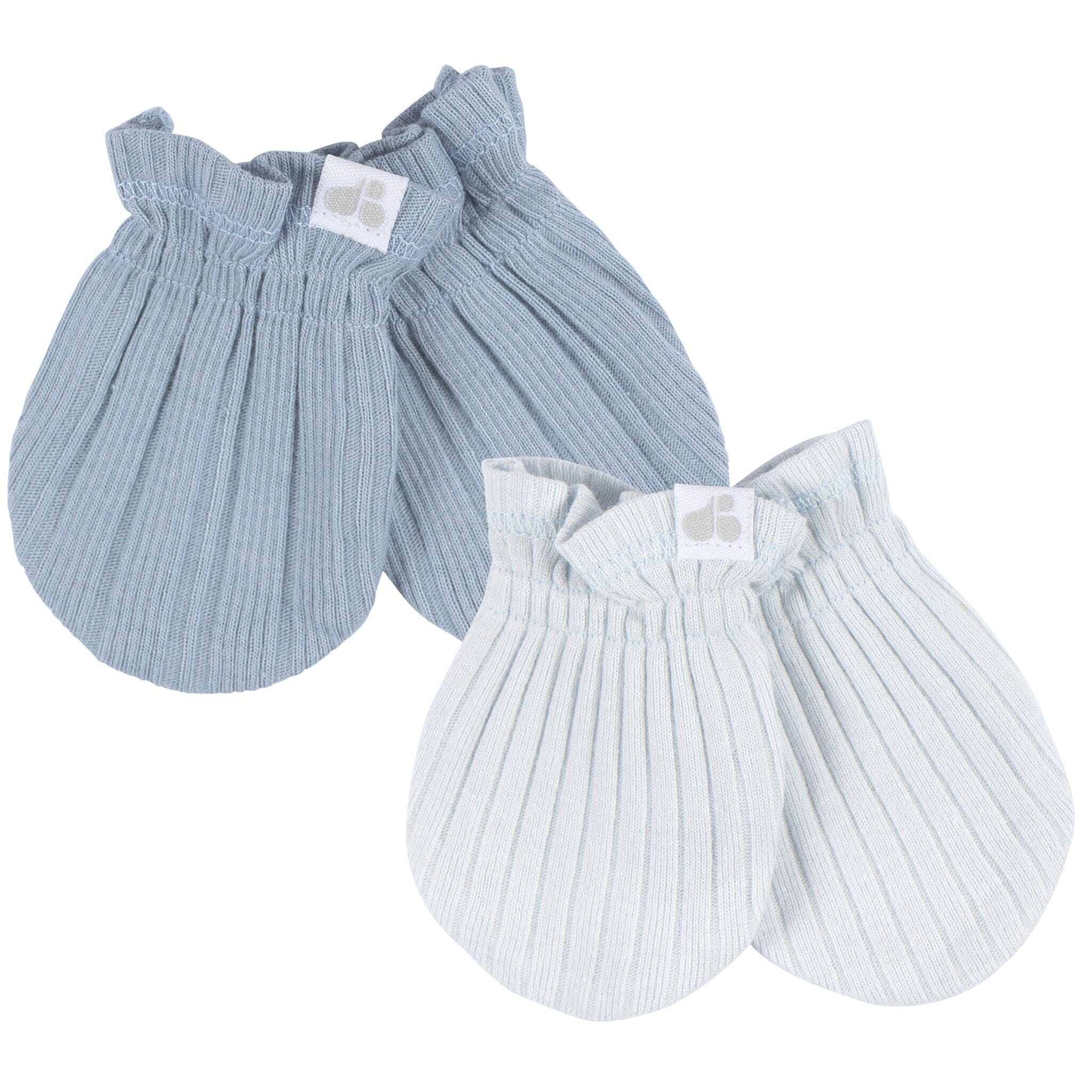4-Piece Baby Boys Blue Hat and Mitten Set - Image 2