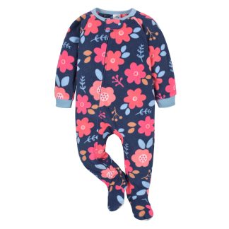 Baby Girls Floral Fleece Footed Pajamas, 24M