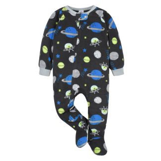 Baby Boys Space Fleece Footed Pajamas, 24M