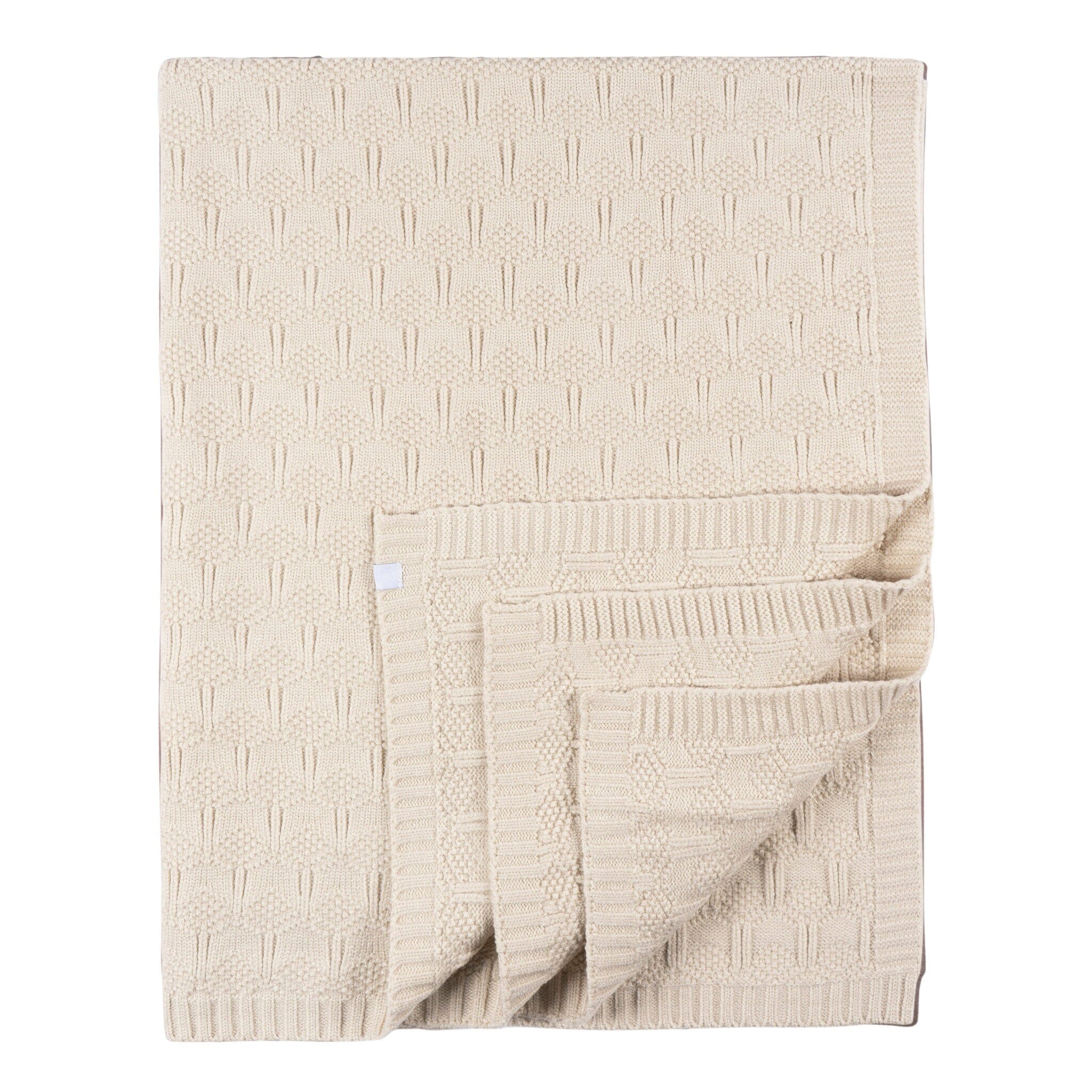 Baby Neutral Tan Sweater Knit Blanket