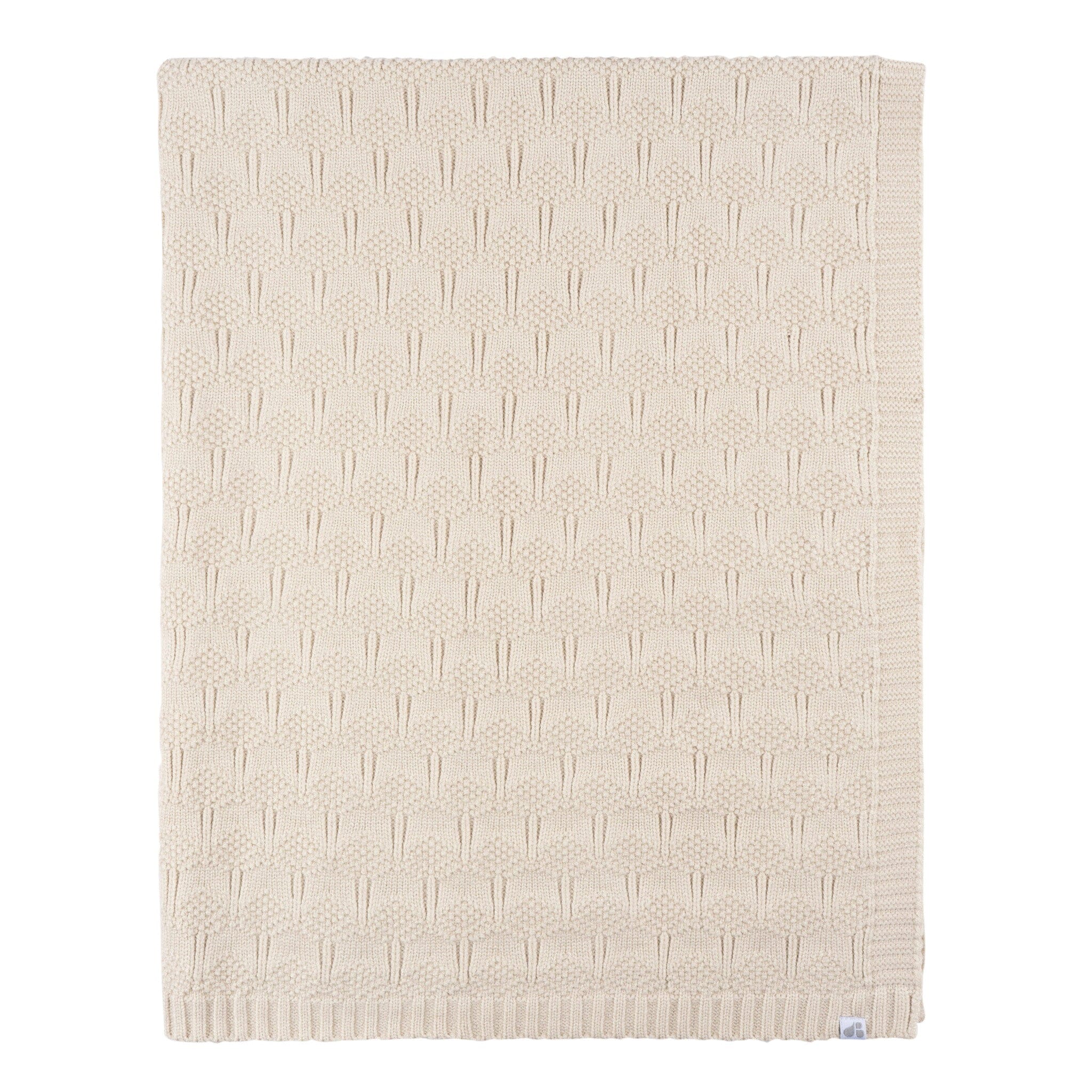 Baby Neutral Tan Sweater Knit Blanket - Image 2