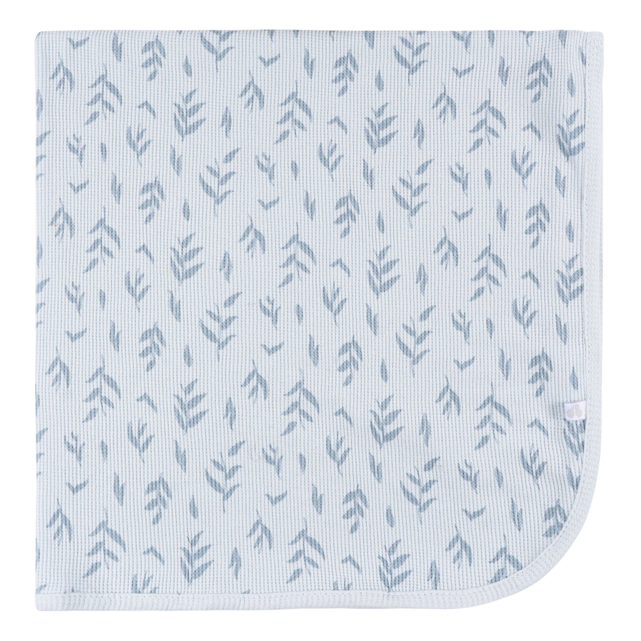 2-Pack Baby Boys Blue Leaf Cotton Thermal Blankets - Image 3