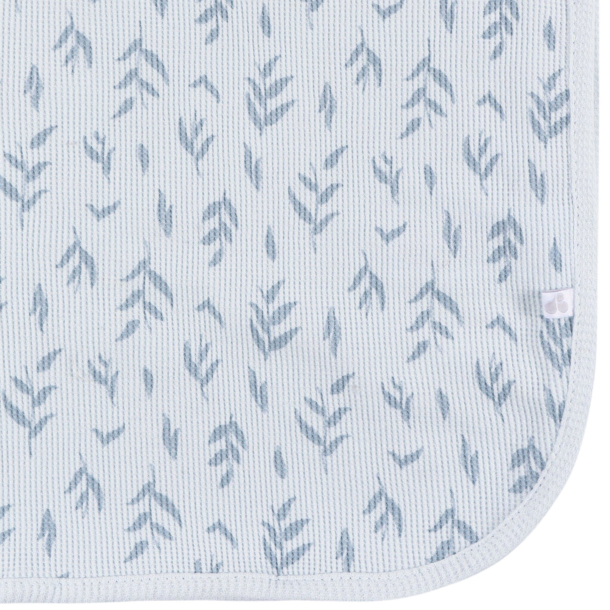 2-Pack Baby Boys Blue Leaf Cotton Thermal Blankets - Image 5