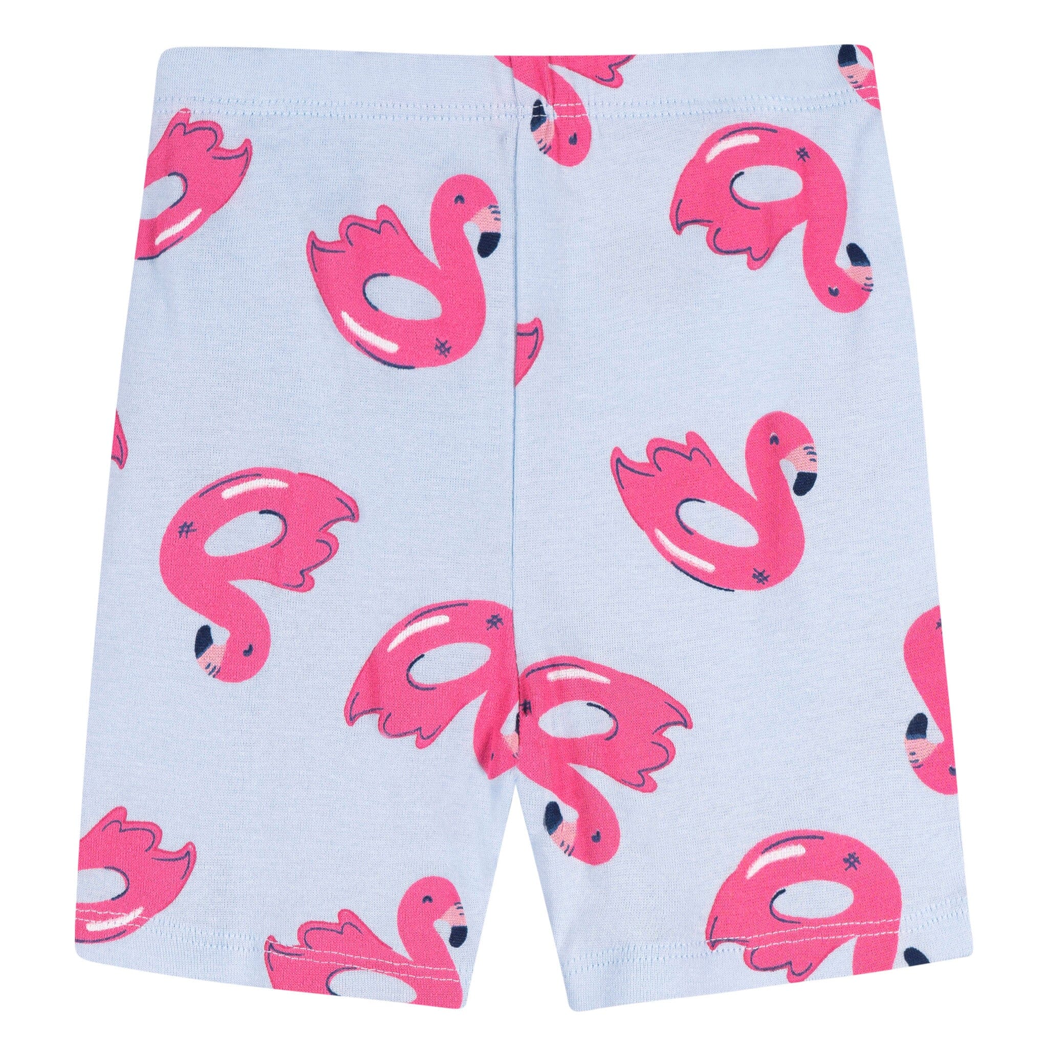 4-Piece Infant & Toddler Girls Flamingo Floatie Cotton Pajama Short Set - Image 7