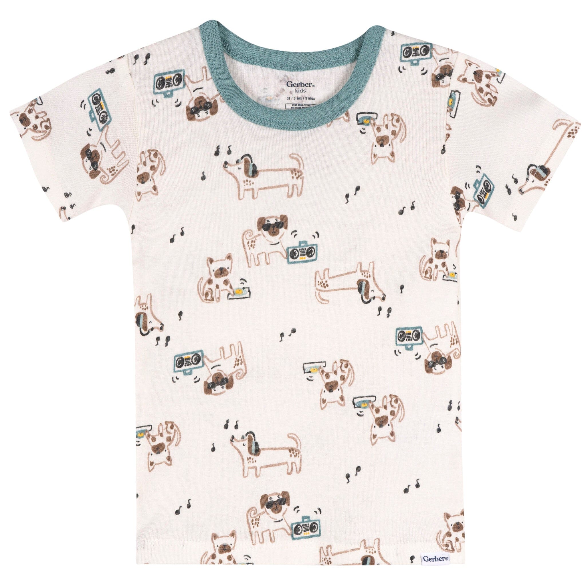 4-Piece Infant & Toddler Boys Musical Dog Cotton Pajama Short Set - Image 2