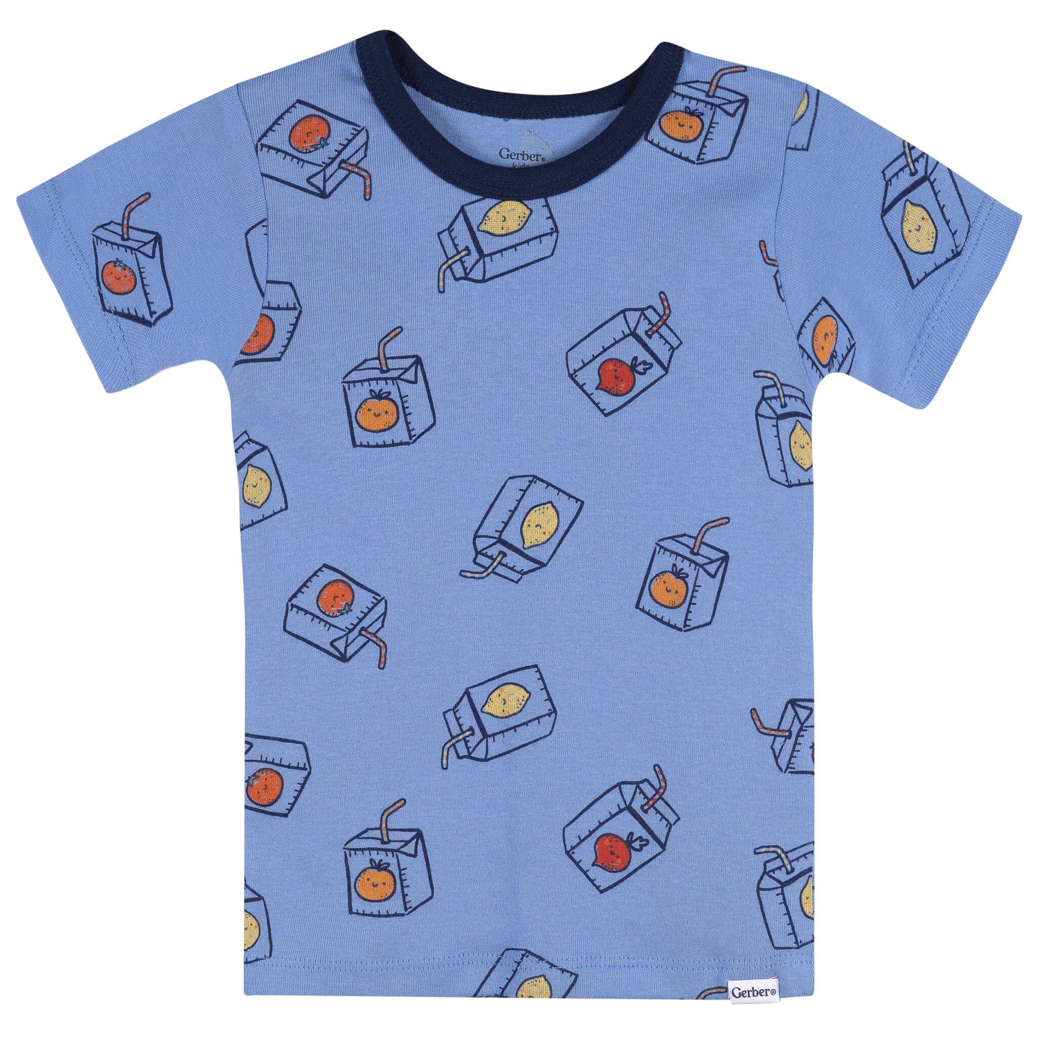 4-Piece Infant & Toddler Boys Blue Juice Box Cotton Pajama Short Set - Image 4
