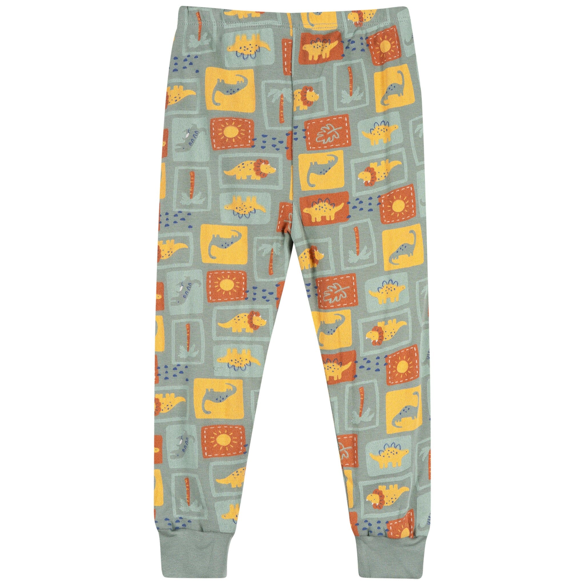 2-Piece Infant & Toddler Boys Green Dino Cotton Pajama Set - Image 4