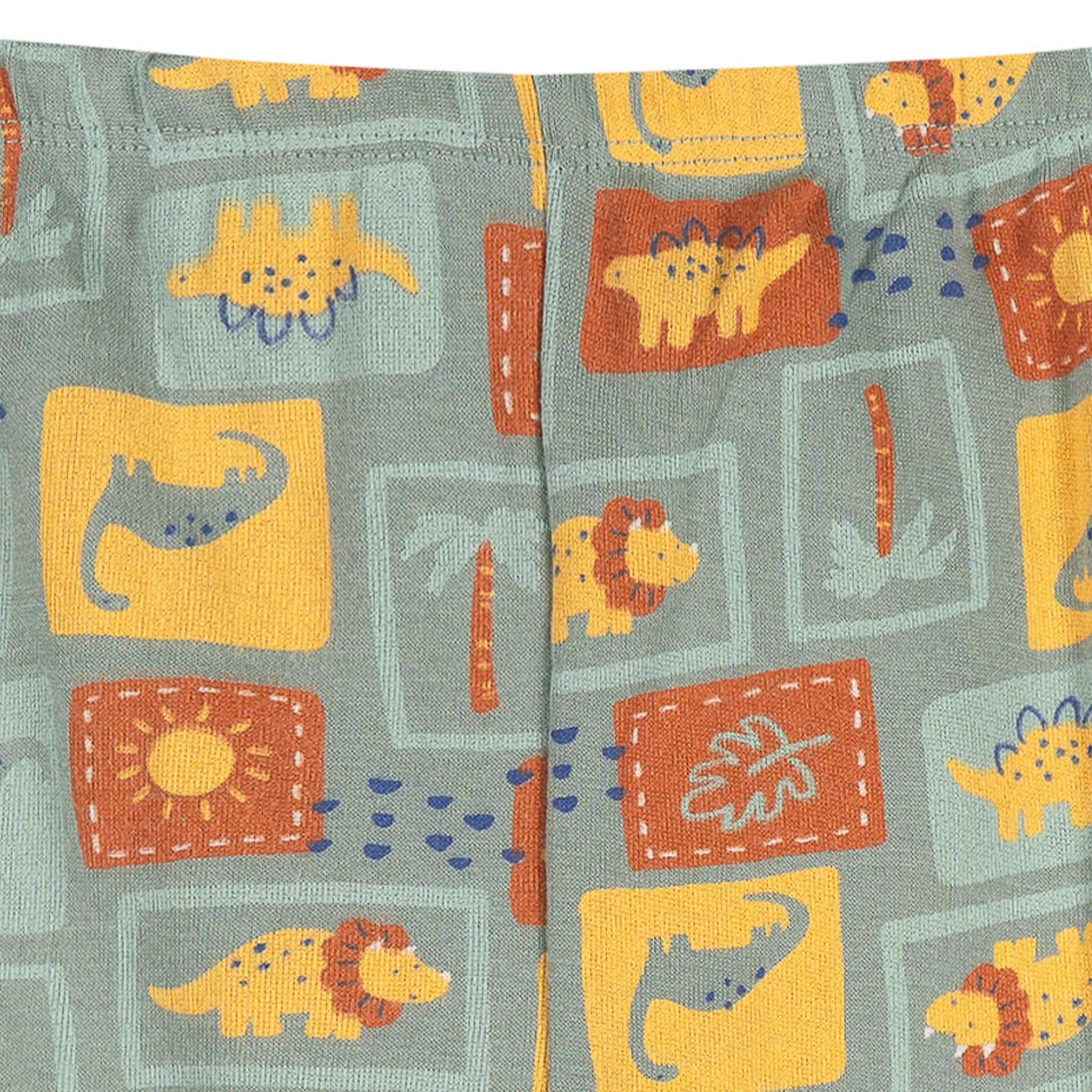 2-Piece Infant & Toddler Boys Green Dino Cotton Pajama Set - Image 5