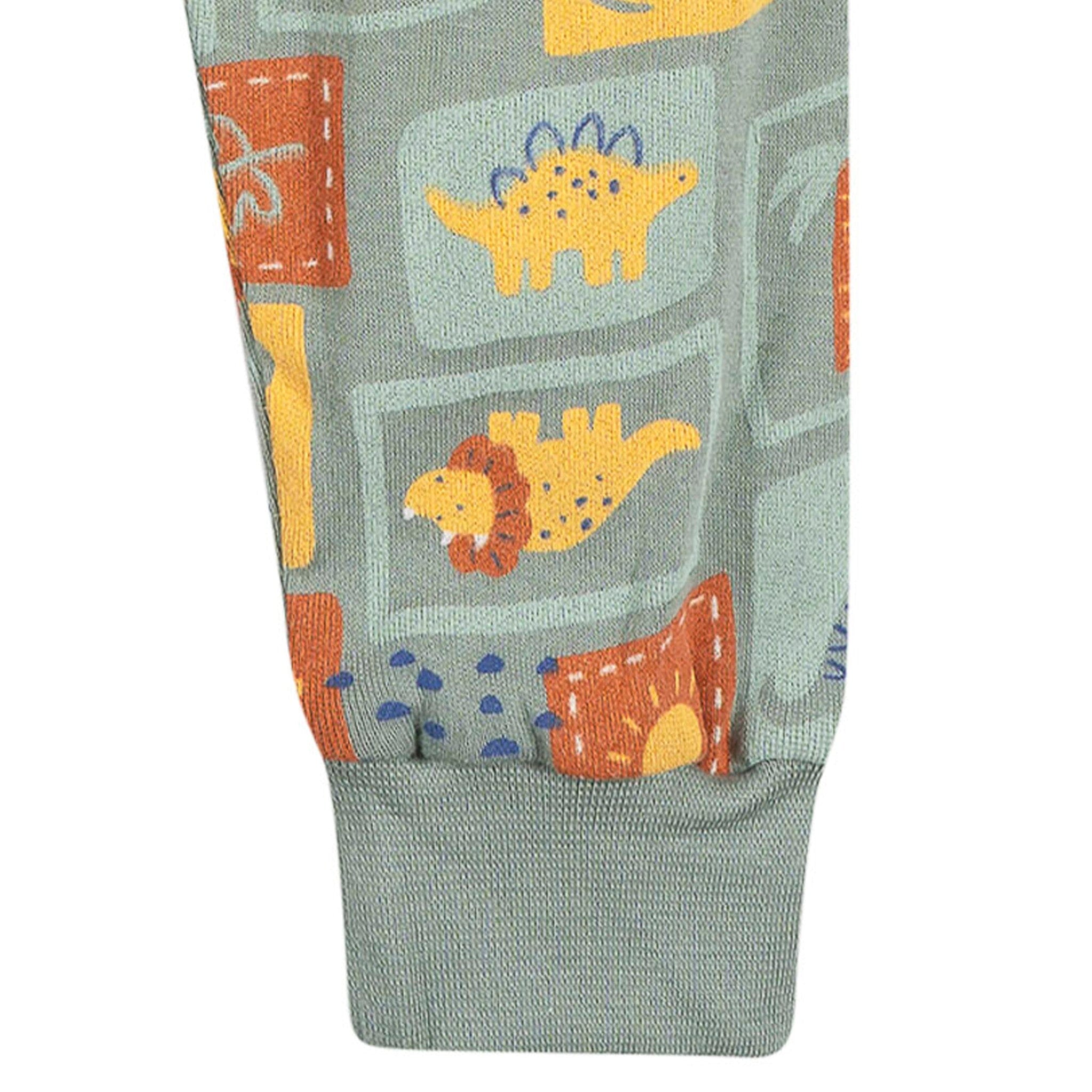2-Piece Infant & Toddler Boys Green Dino Cotton Pajama Set - Image 6