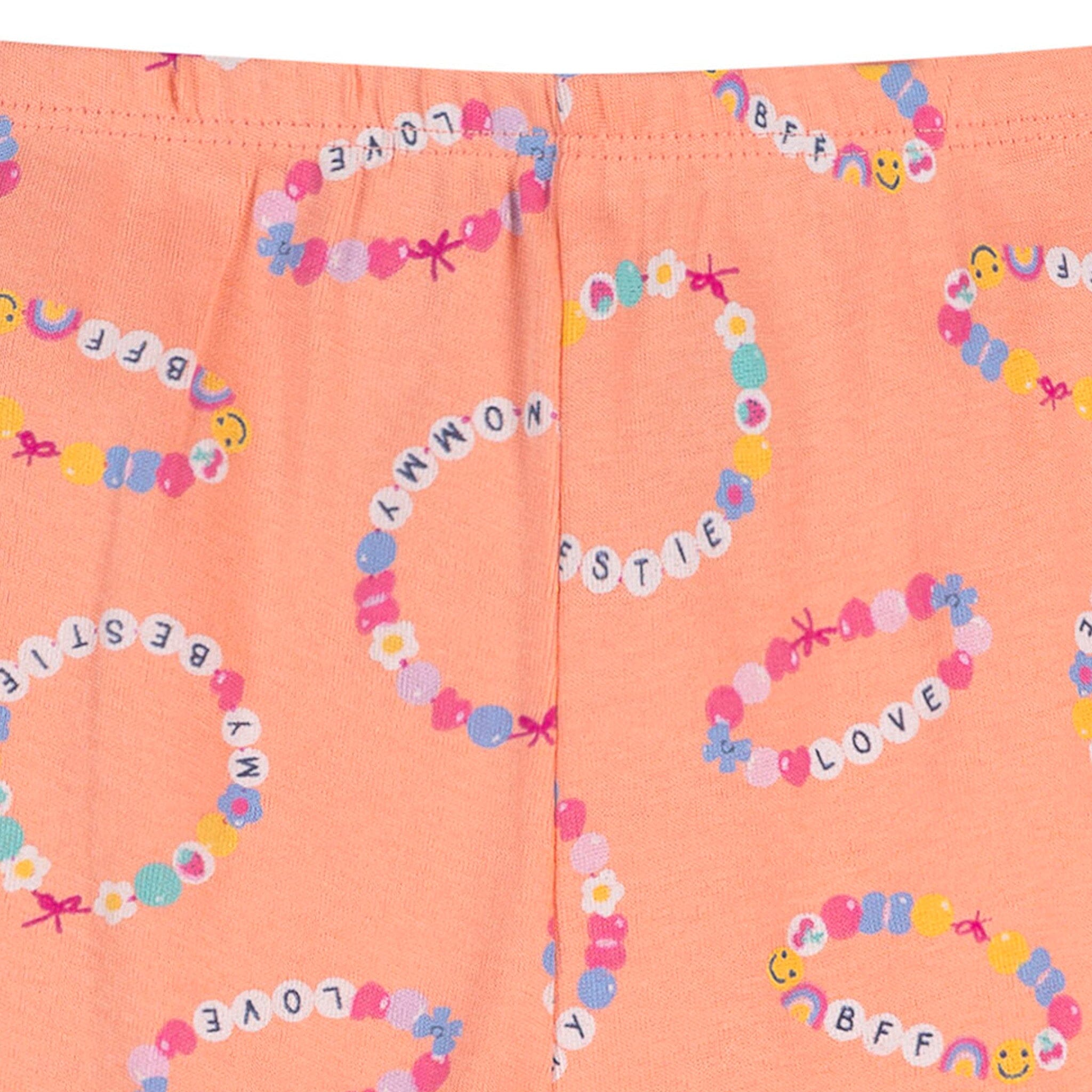2-Piece Infant & Toddler Girls Peach Bracelets Cotton Pajama Set - Image 6