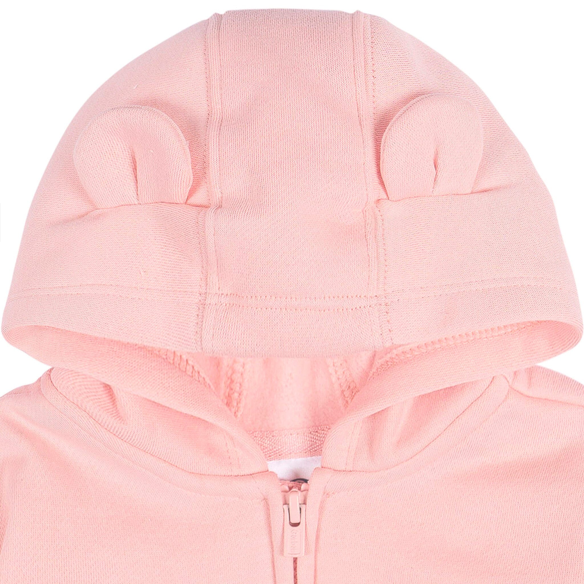 Embroidered Baby Neutral Pink Zip Front Sweatshirt - Image 7