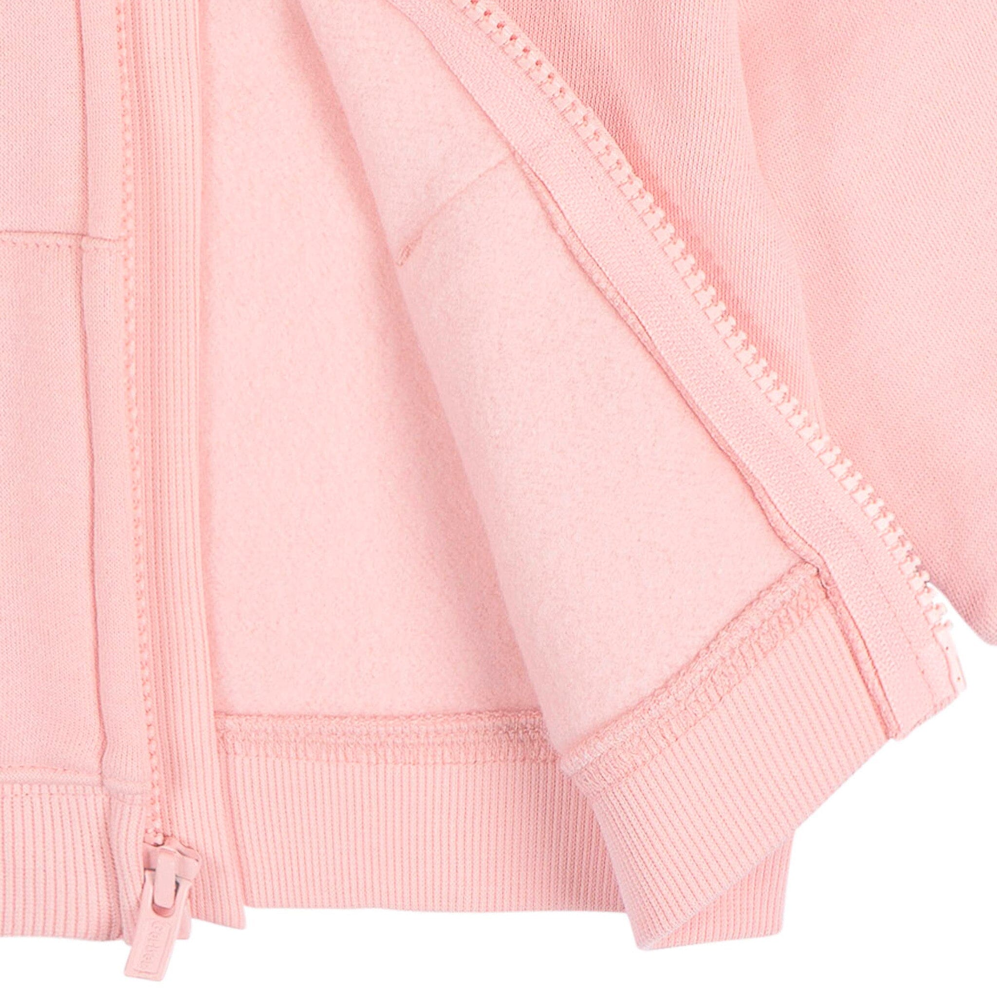 Embroidered Baby Neutral Pink Zip Front Sweatshirt - Image 8