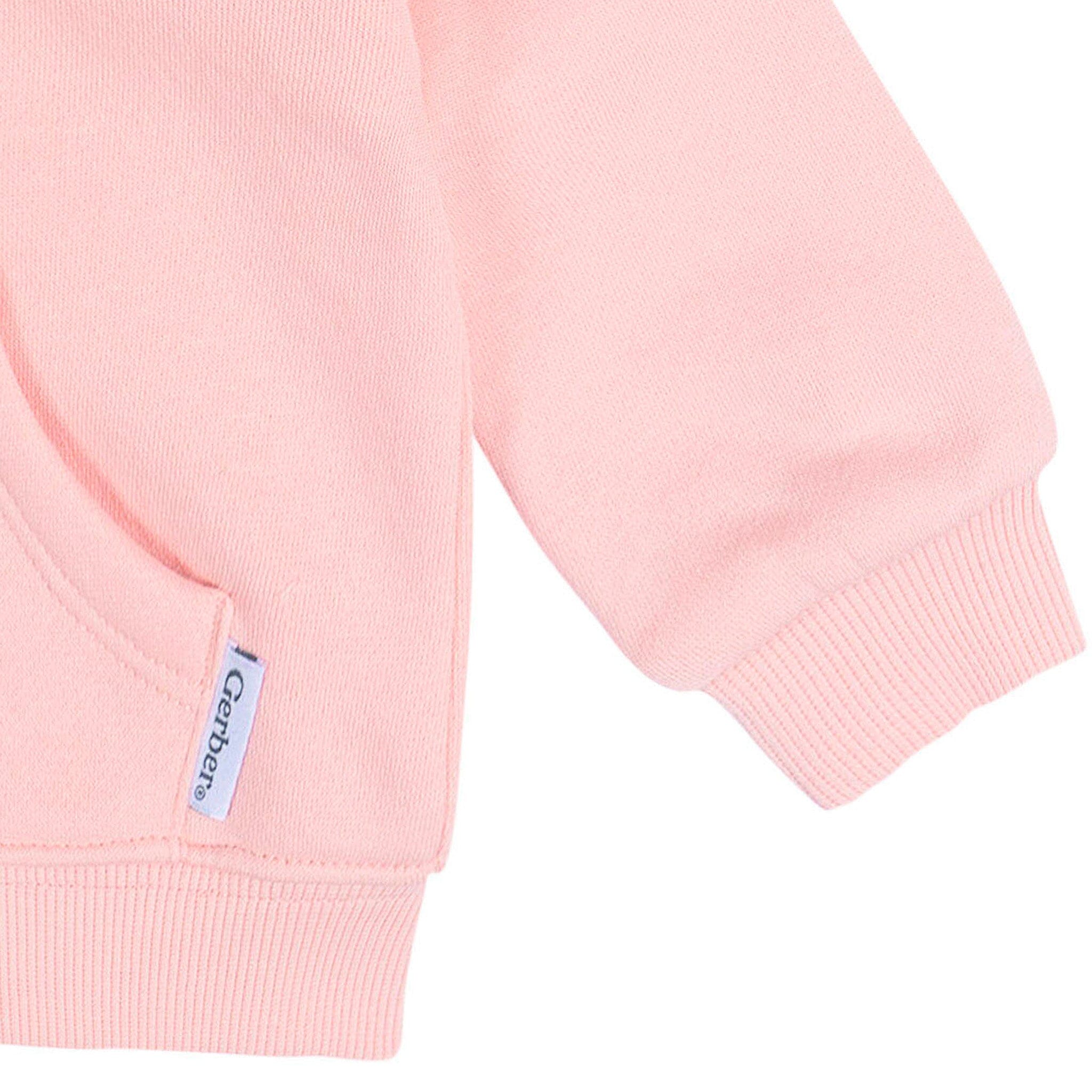 Embroidered Baby Neutral Pink Zip Front Sweatshirt - Image 9