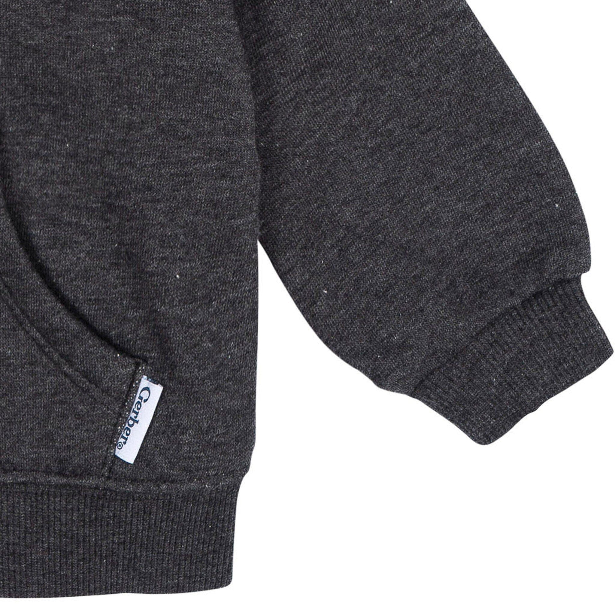 Embroidered Baby Neutral Charcoal Heather Zip Front Sweatshirt - Image 9