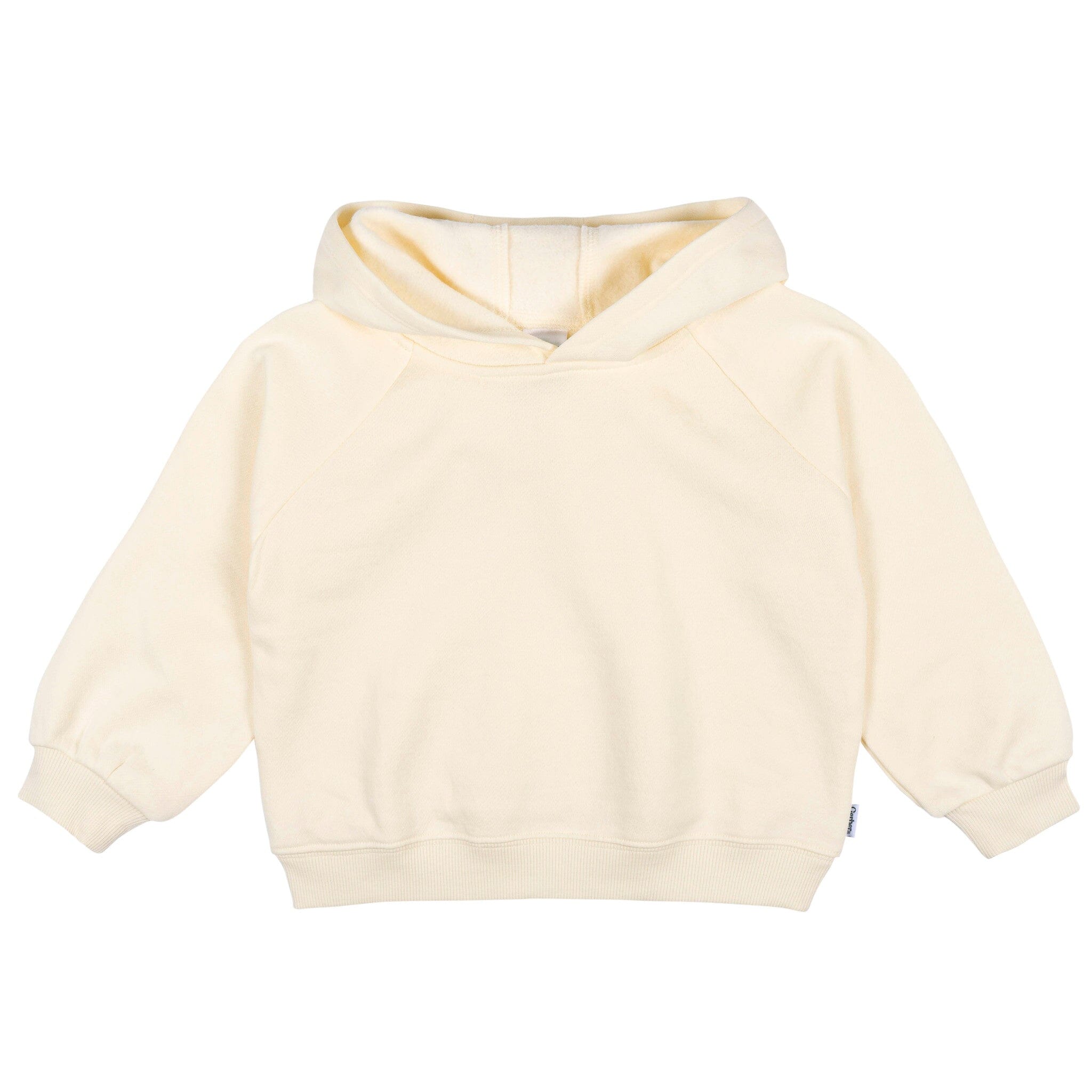 Embroidered Infant & Toddler Neutral Soft Beige Pullover Hooded Sweatshirt - Image 4
