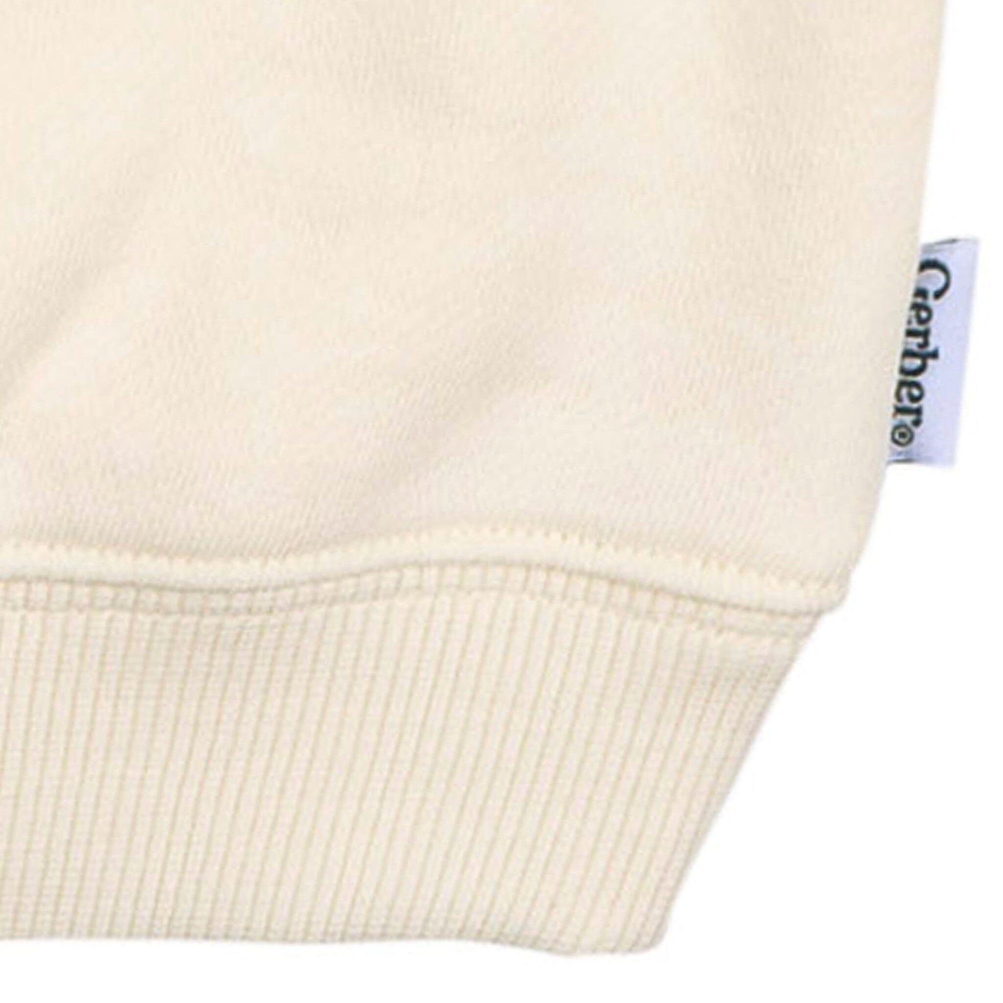 Embroidered Infant & Toddler Neutral Soft Beige Pullover Hooded Sweatshirt - Image 5